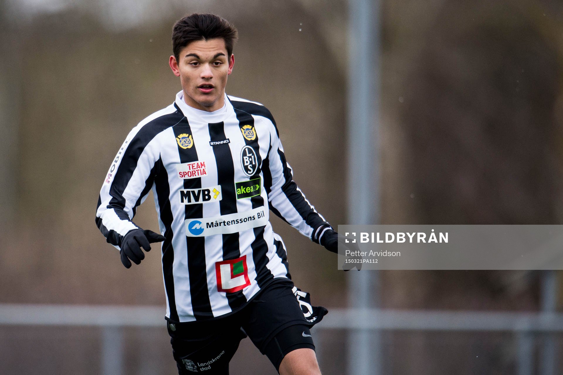 Landskronas Alexander Hyllander Gull under en träningsmatch i fotboll mellan Landskrona och Ängelholm den 21 mars 2015 i Landskrona.