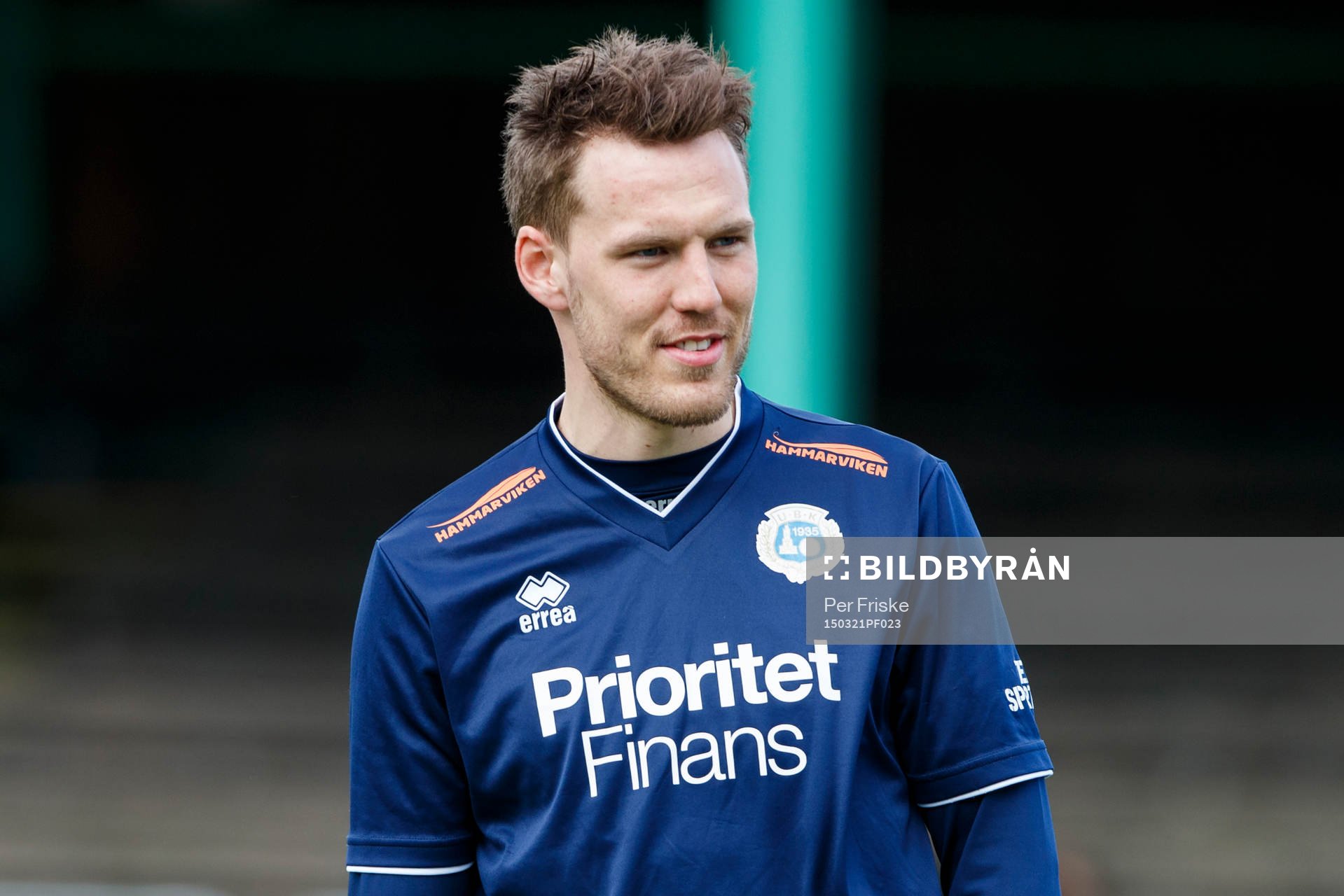 Utsiktens Anders Mogren under träningsmatchen i fotboll mellan Utsikten och Gais den 21 mars 2015 i Göteborg.