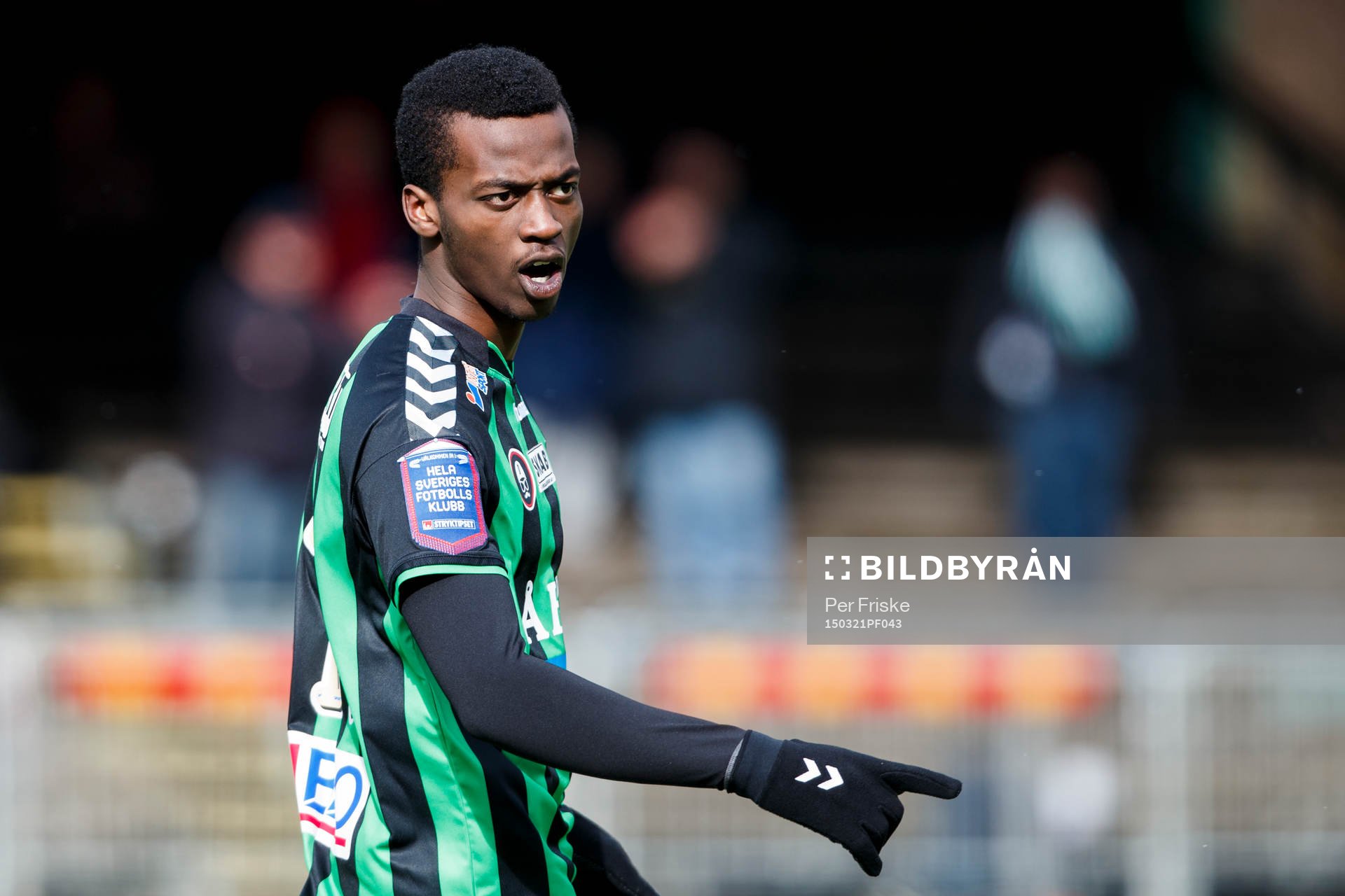 Gais Bryan Johansson under träningsmatchen i fotboll mellan Utsikten och Gais den 21 mars 2015 i Göteborg.