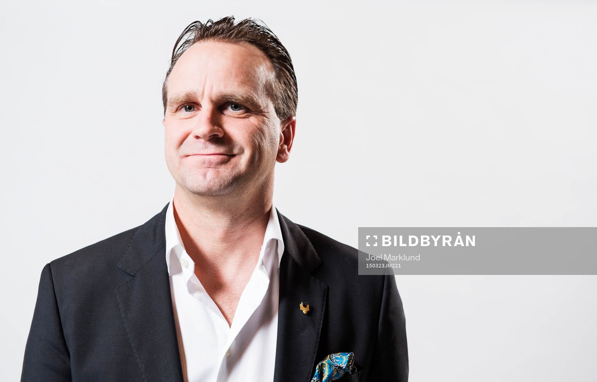Svensk Elitfotbolls Jan Karlsson poserar för ett porträtt under en upptaktsträff för Allsvenskan i fotboll den 23 mars 2015 i Stockholm.