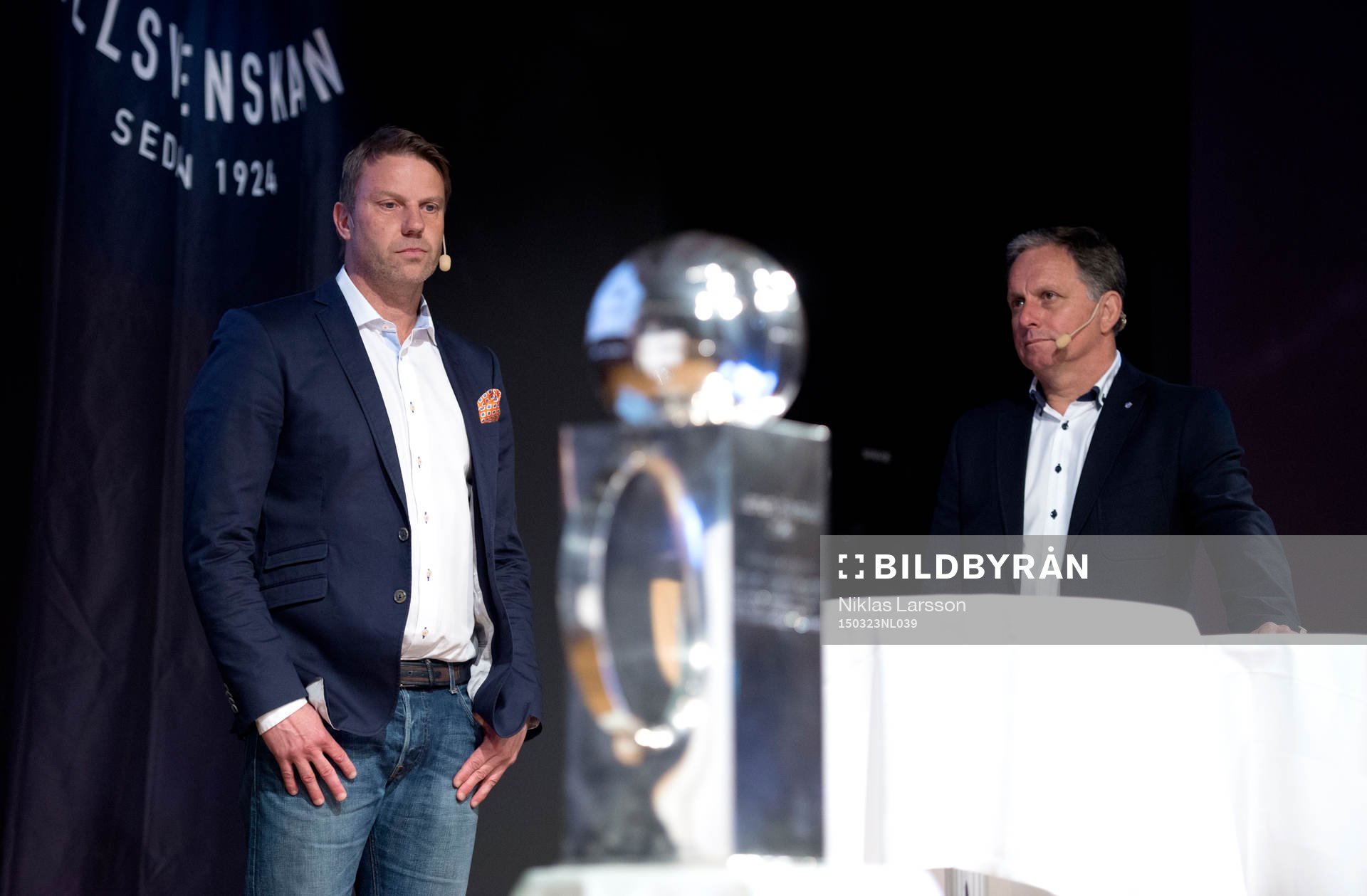Hans Eklund, tränare Falkenberg och Jan Jönsson, tränare