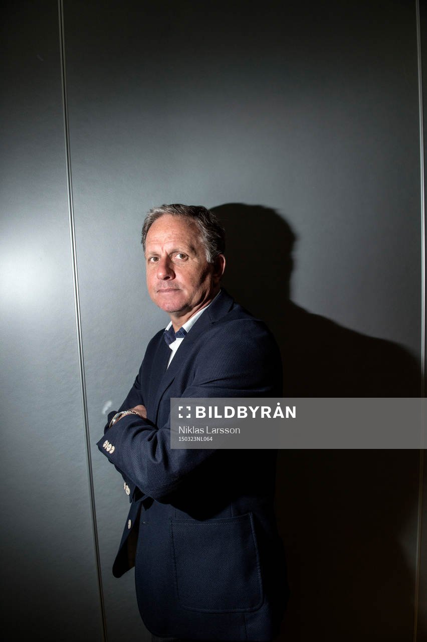 Jan Jönsson, tränare Halmstad under upptaktsträffen inför Allsvenskan i fotboll den 23 mars 2015 i Stockholm.
