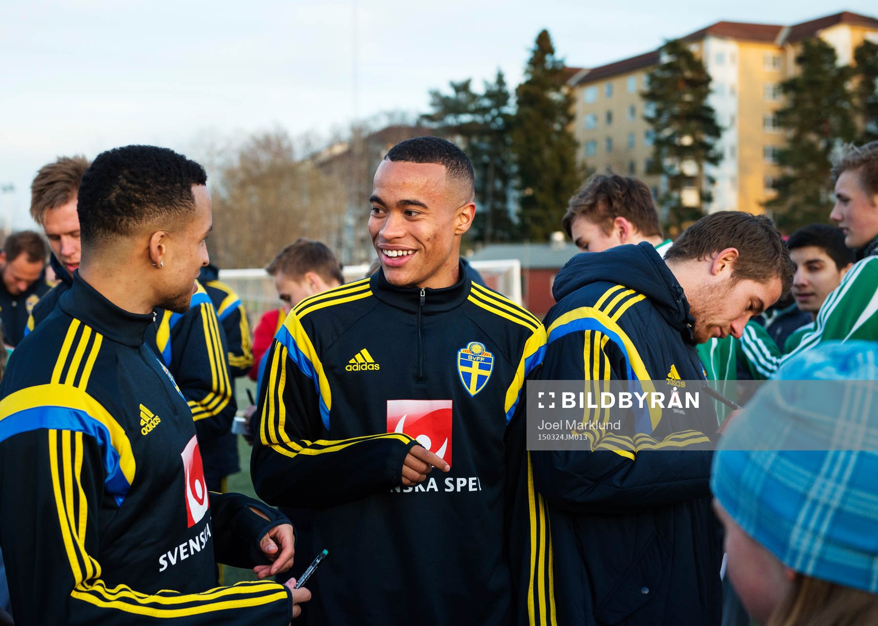 Martin Olsson, Robin Quaison och Marcus Rohdén när det