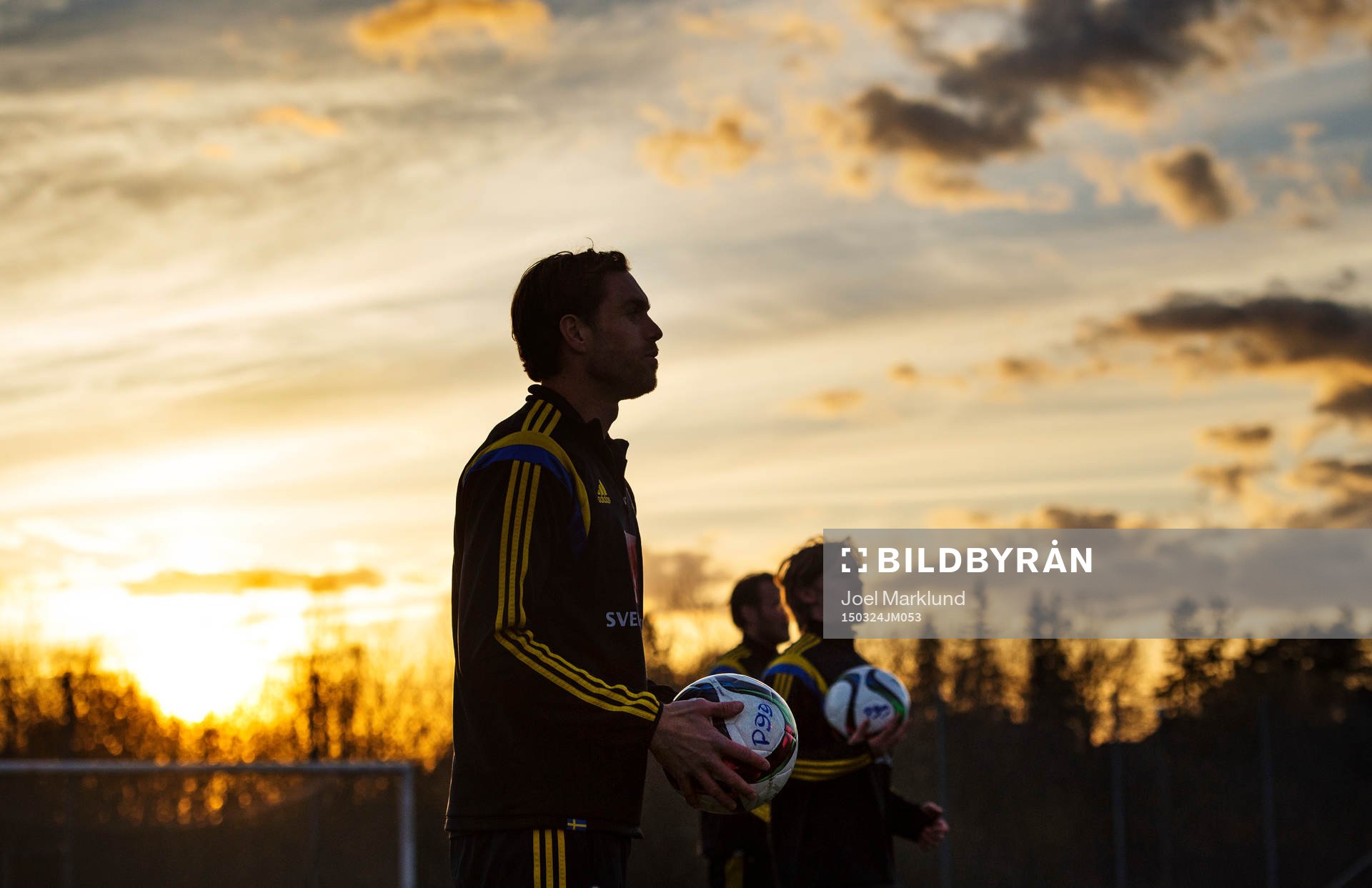 Johan Elmander när det svenska fotbollslandslaget tränar