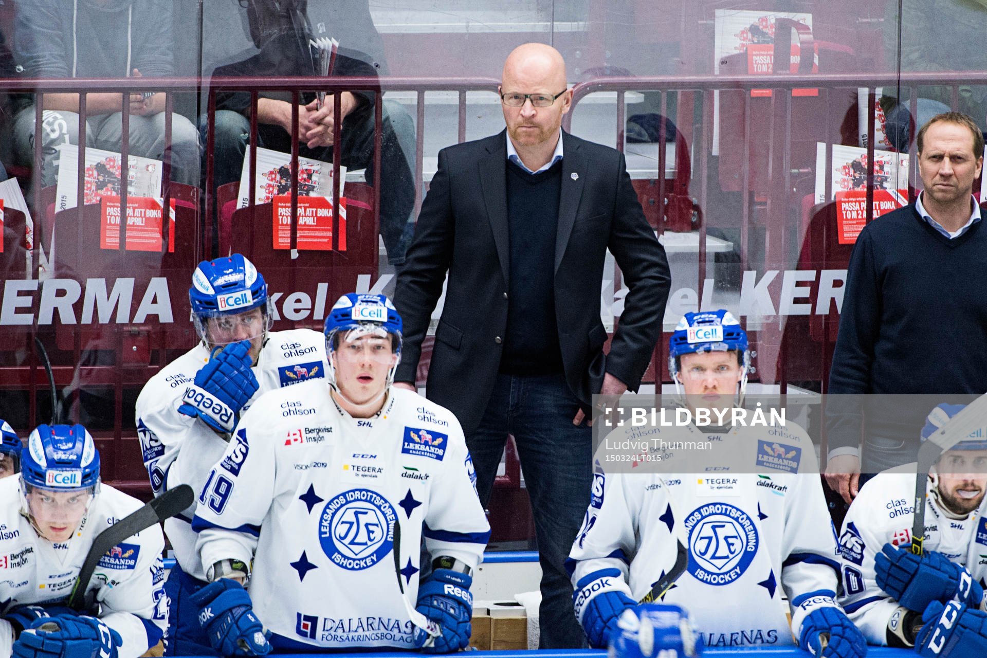 Leksands tränare Sjur Robert Nilsen på bänken