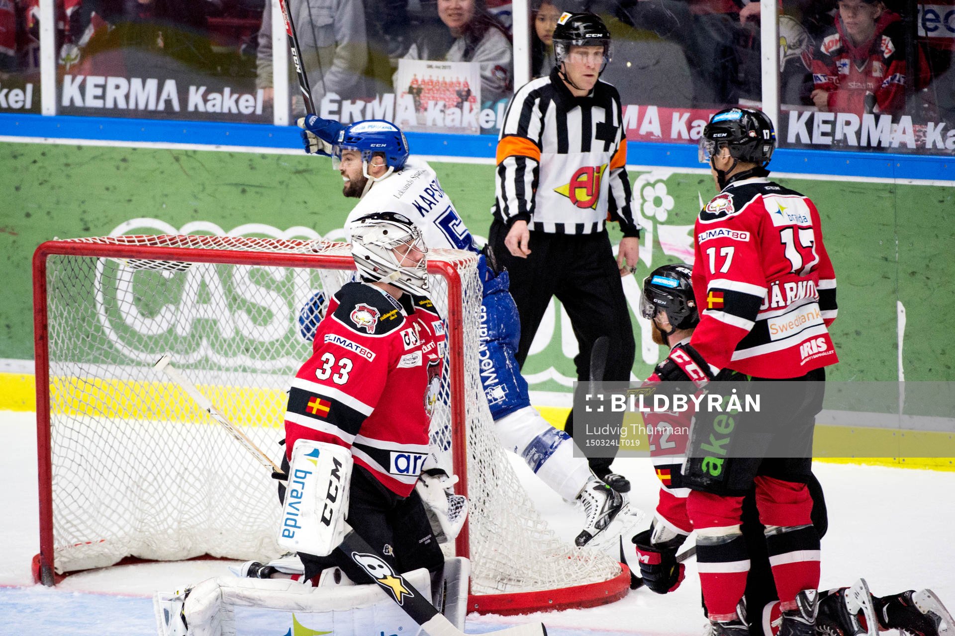 Leksands Kevin Kapstad jublar