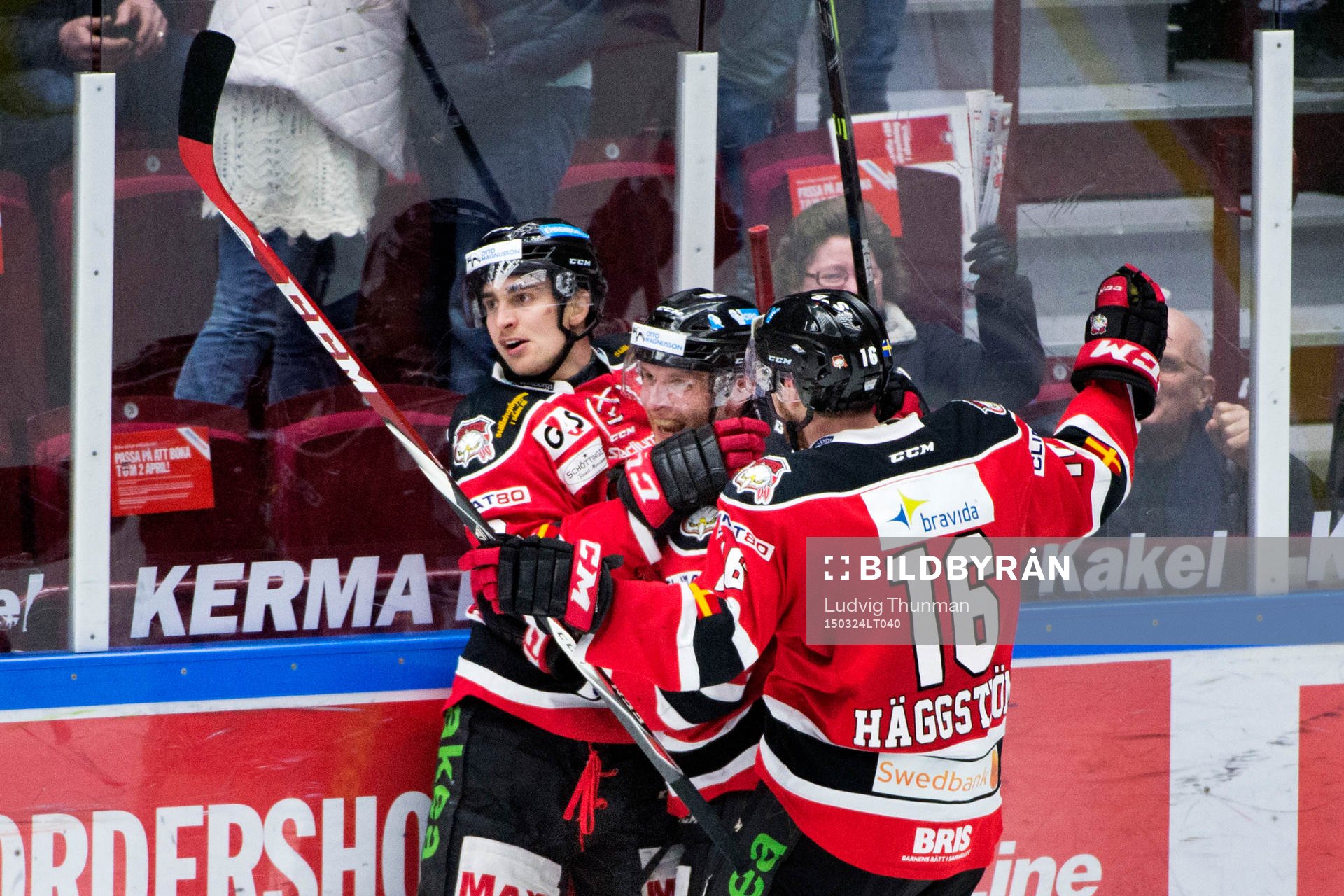 Malmö Redhawks Nils Andersson, Frederik Storm och Magnus