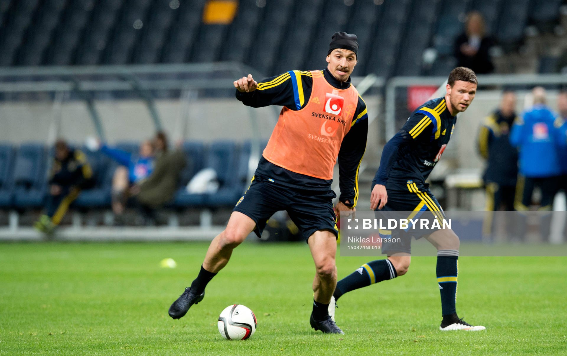 Sveriges Zlatan Ibrahimovic och Marcus Berg