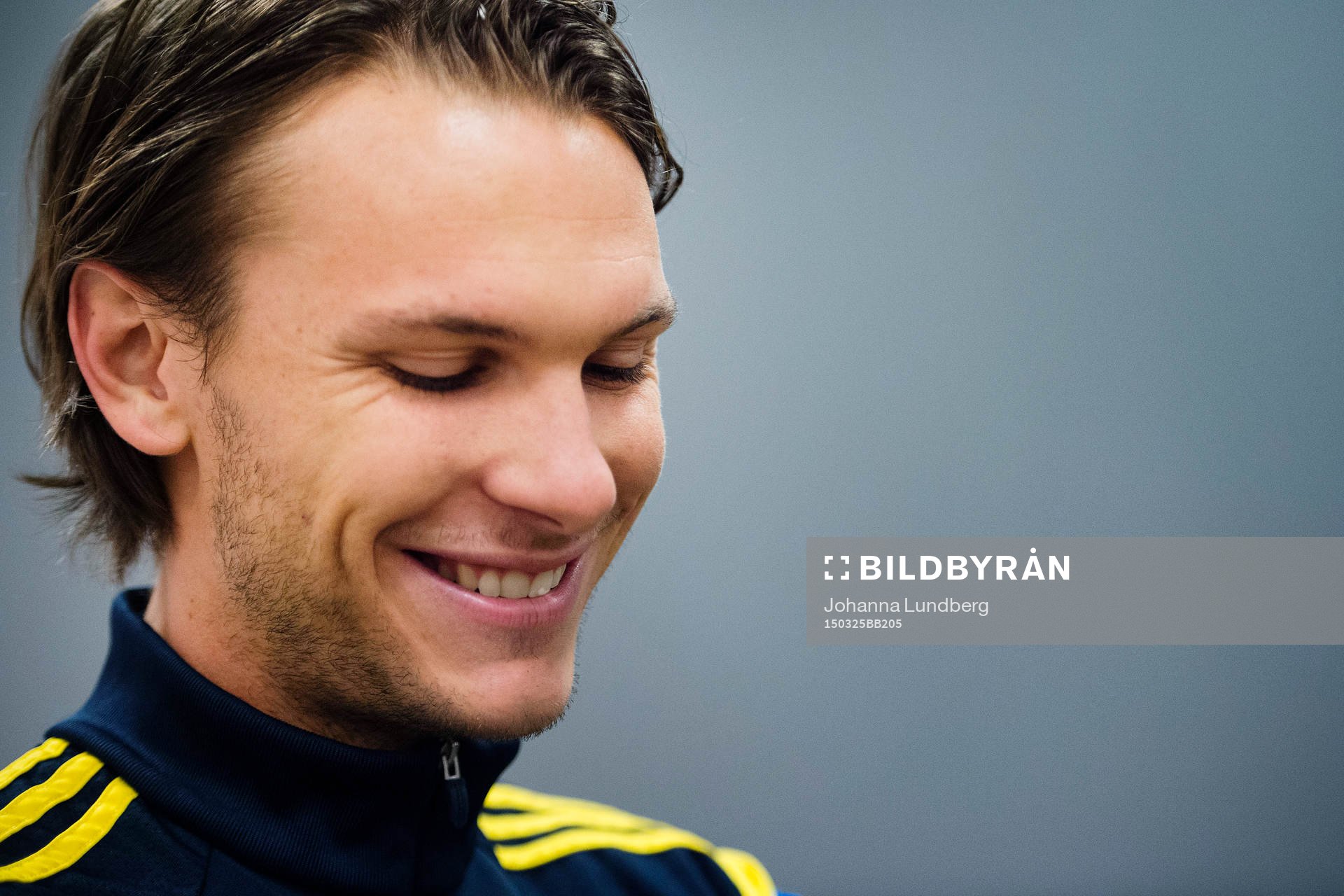 Sveriges Albin Ekdal deltar i en pressträff