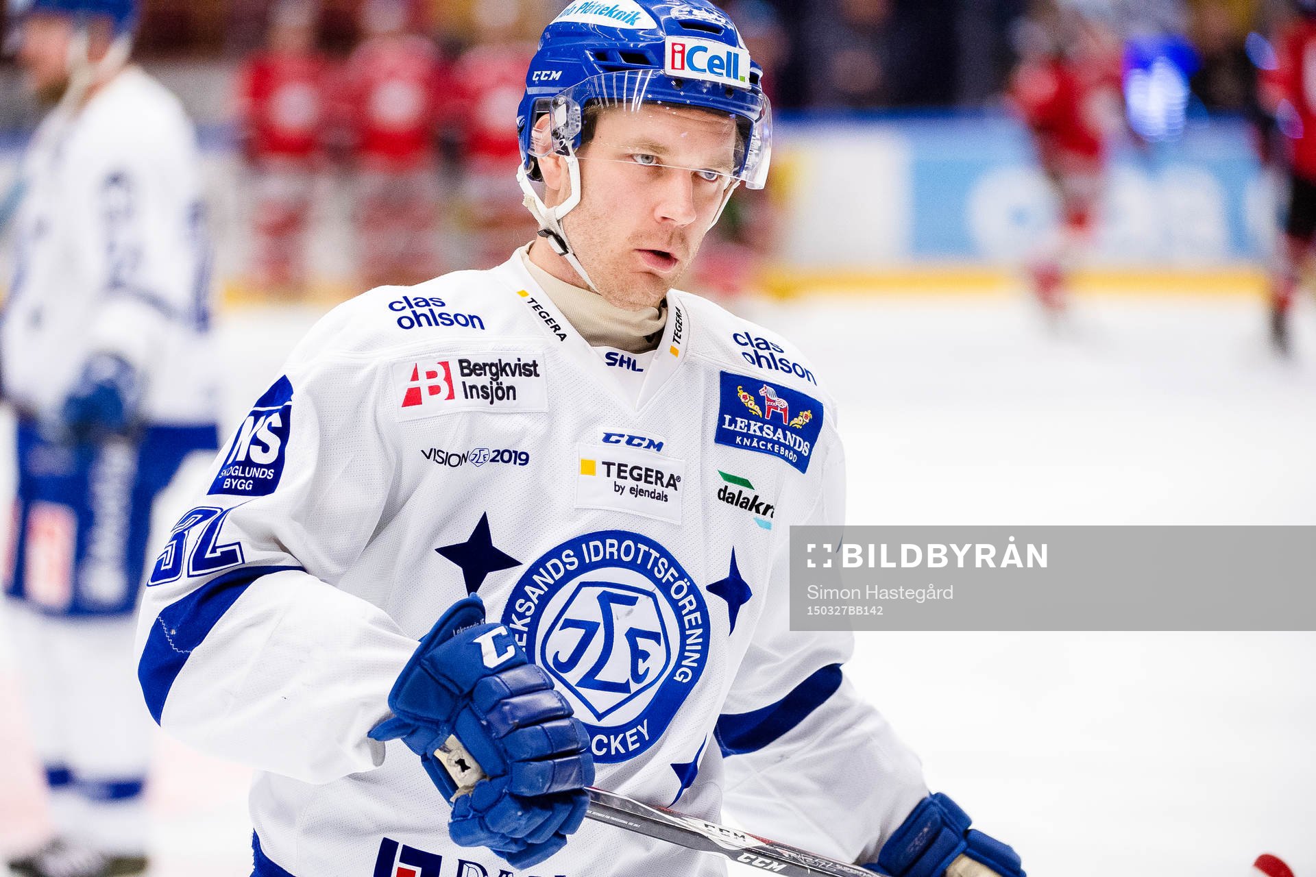Leksands Jens Bergenström före ishockeymatchen i Kvalet