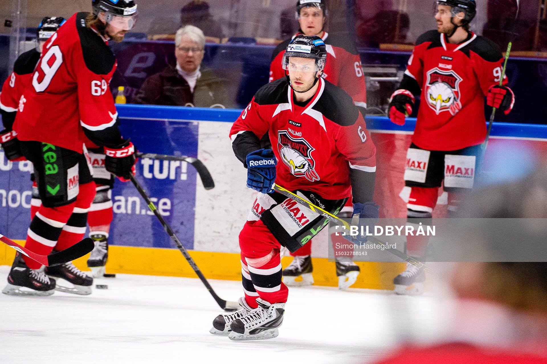 Malmö Redhawks Fabian Brunnström före ishockeymatchen i