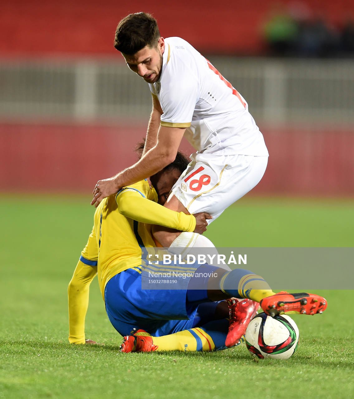 Sveriges Joseph Baffo och Serbiens Milos Jojic