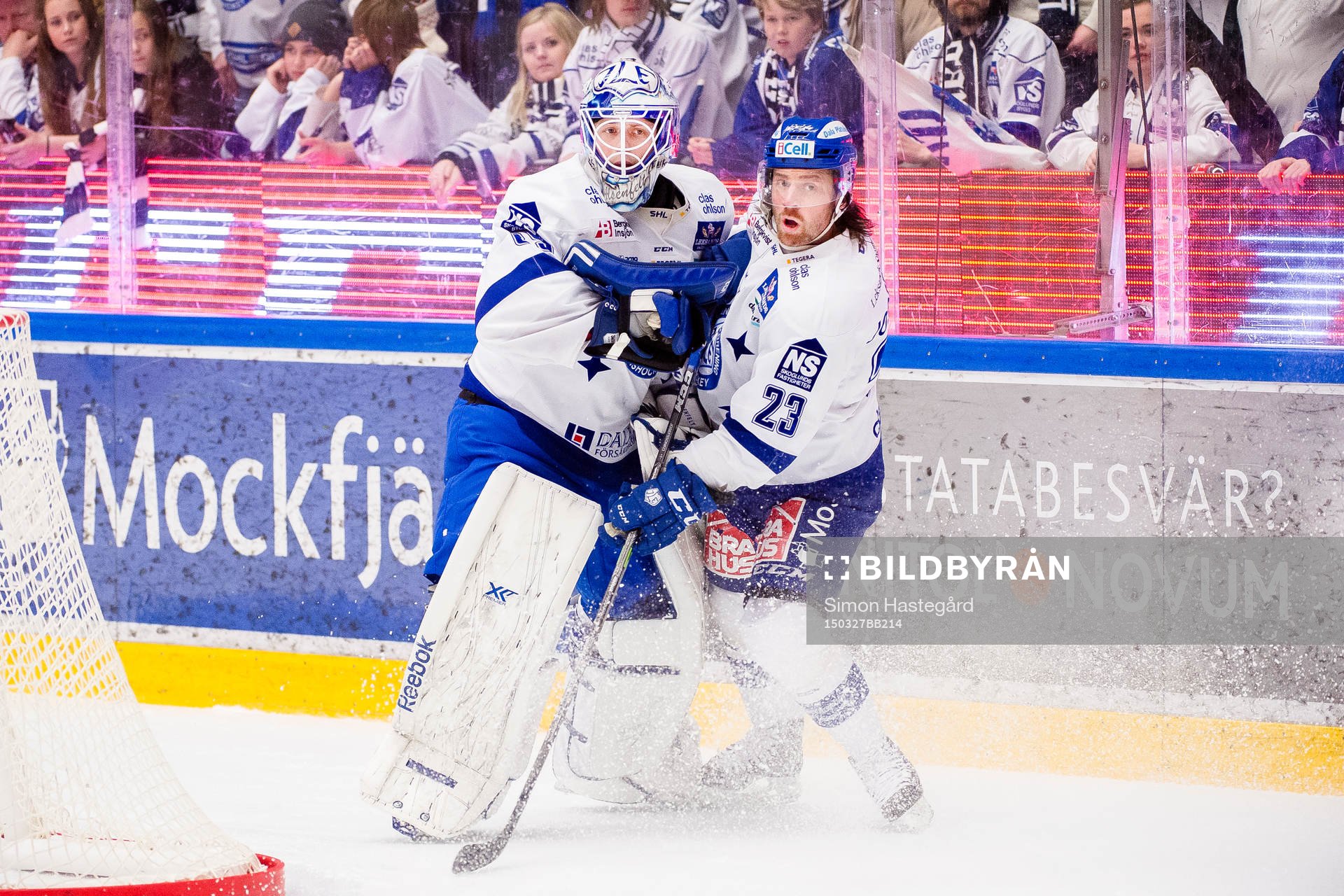 Leksands målvakt Oscar Alsenfelt  och Daniel Josefsson