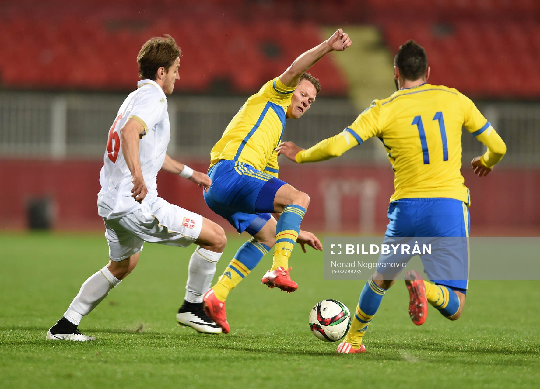 under U21-fotbollslandskampen mellan Sverige och Serbien