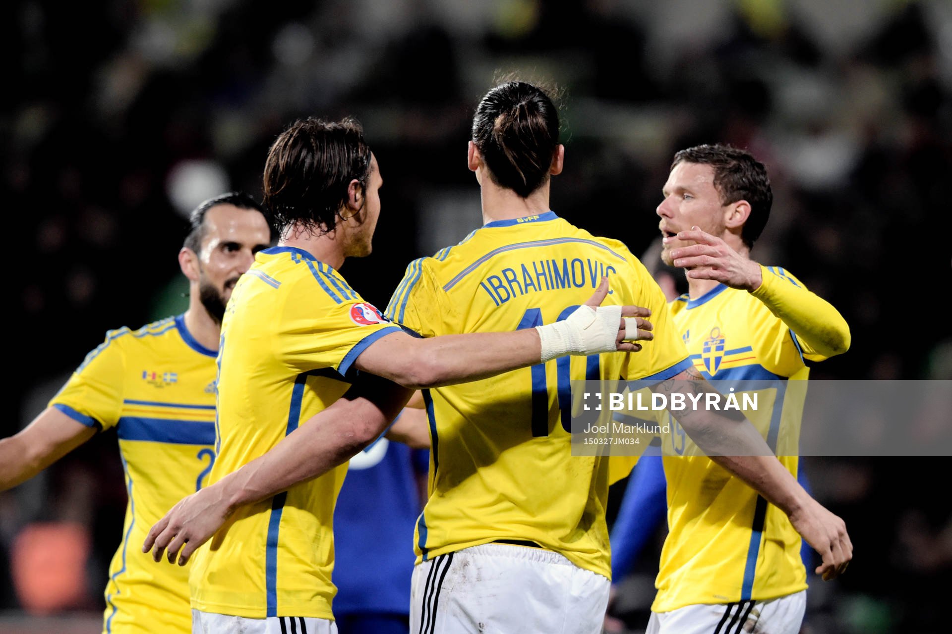 Sveriges Erkan Zengin, Albin Ekdal, Zlatan Ibrahimovic och