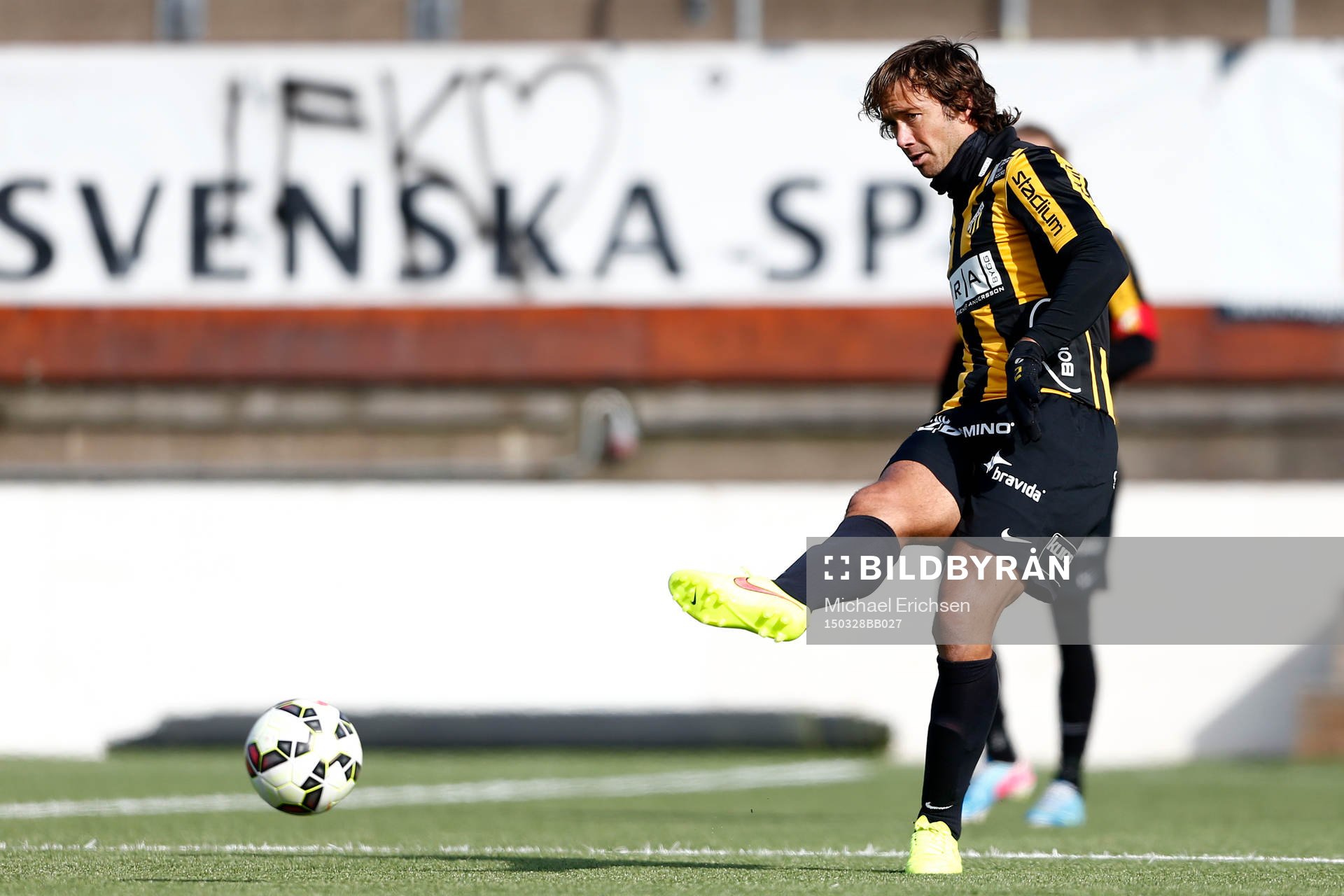 Häckens Diego Lugano under träningsmatchen i fotboll mellan Häcken och Vålerenga den 28 mars 2015 i Göteborg.