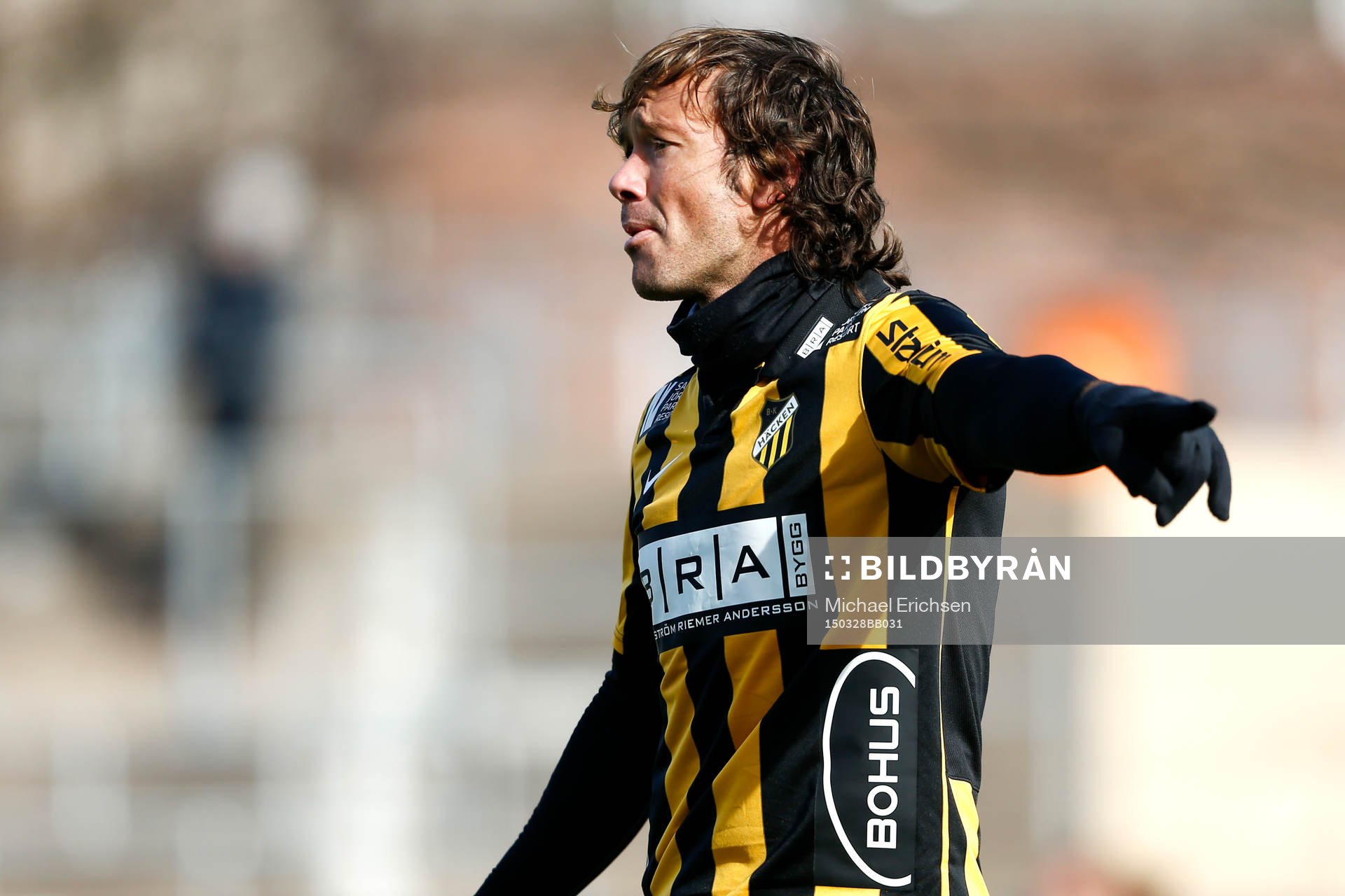 Häckens Diego Lugano under träningsmatchen i fotboll mellan Häcken och Vålerenga den 28 mars 2015 i Göteborg.