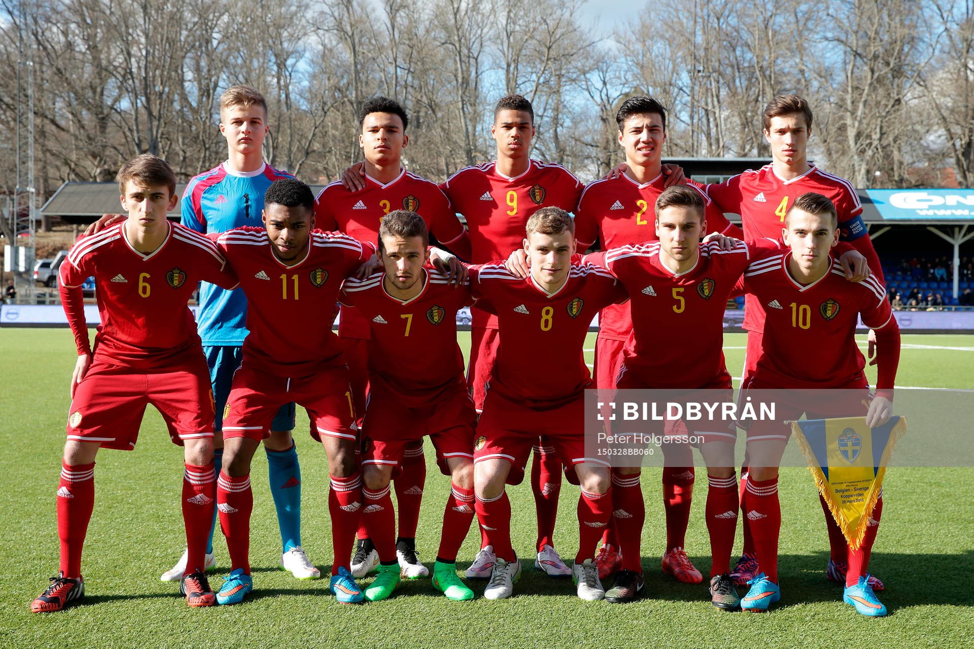 Belgiens startelva med målvakt Jackers Nordin, Nicolas