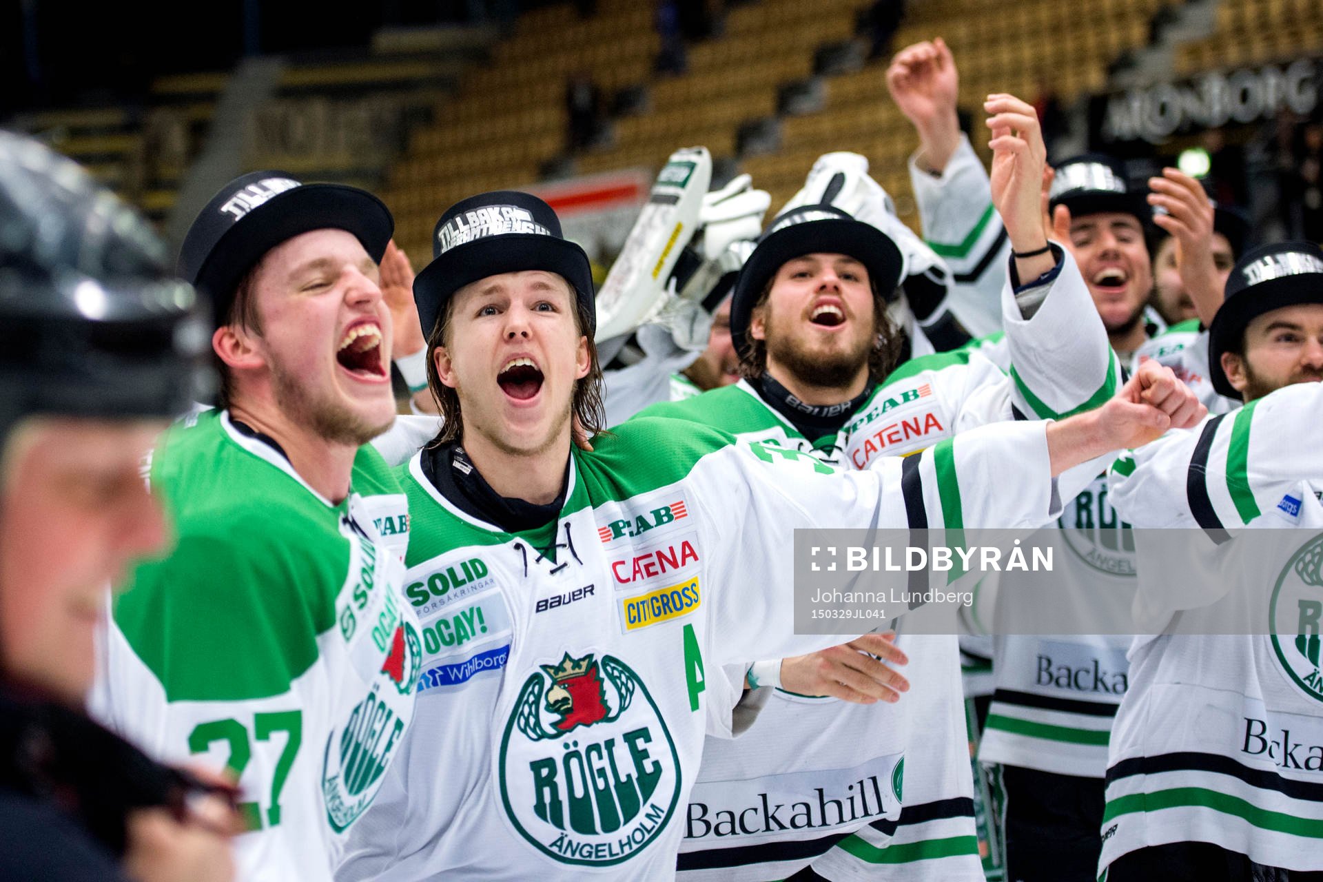 Rögles Rasmus Bengtsson, Niklas Hansson och Sebastian