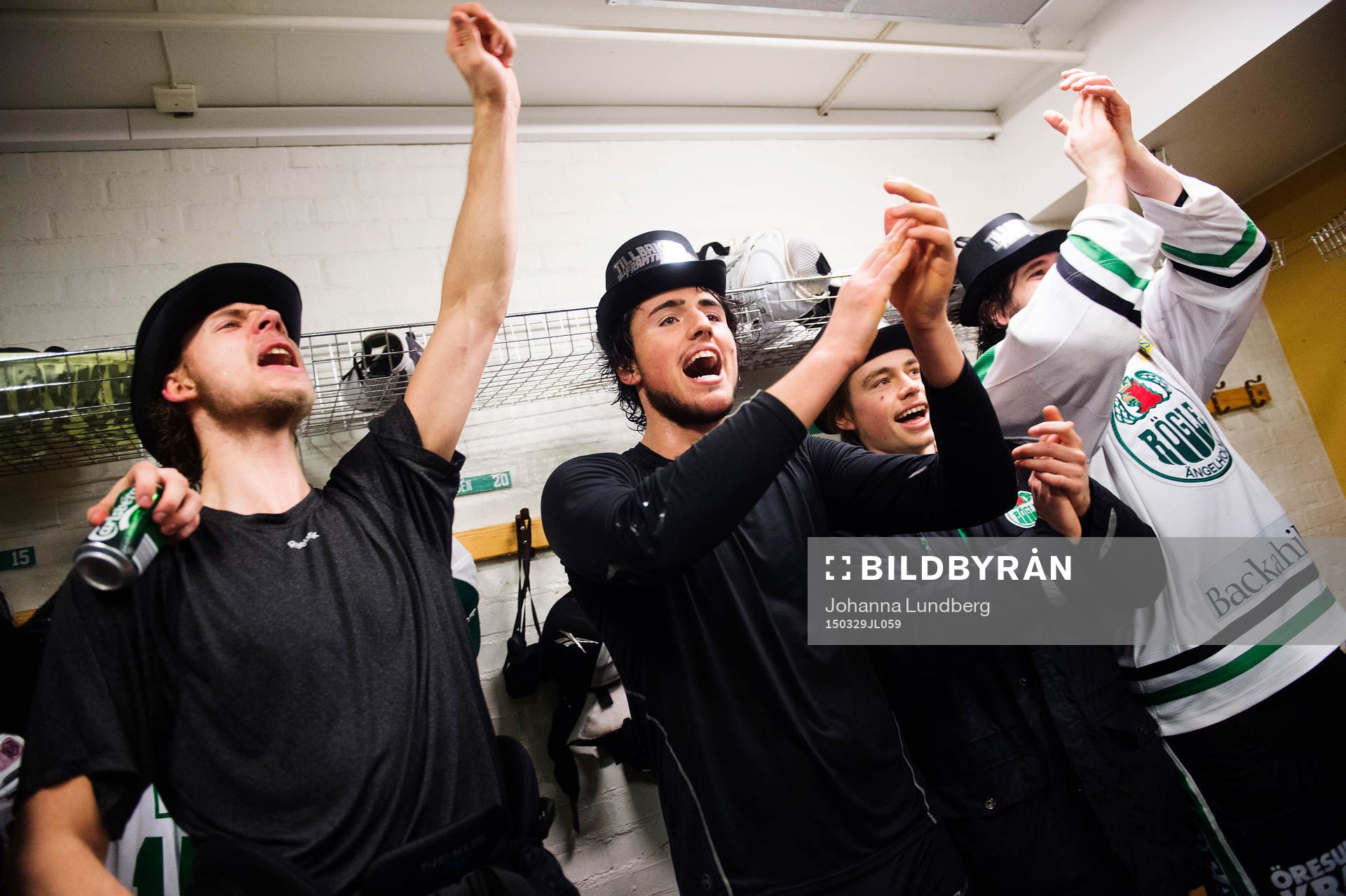 Rögles Jens Hellgren, Alen Bibic, Filip Karlsson och
