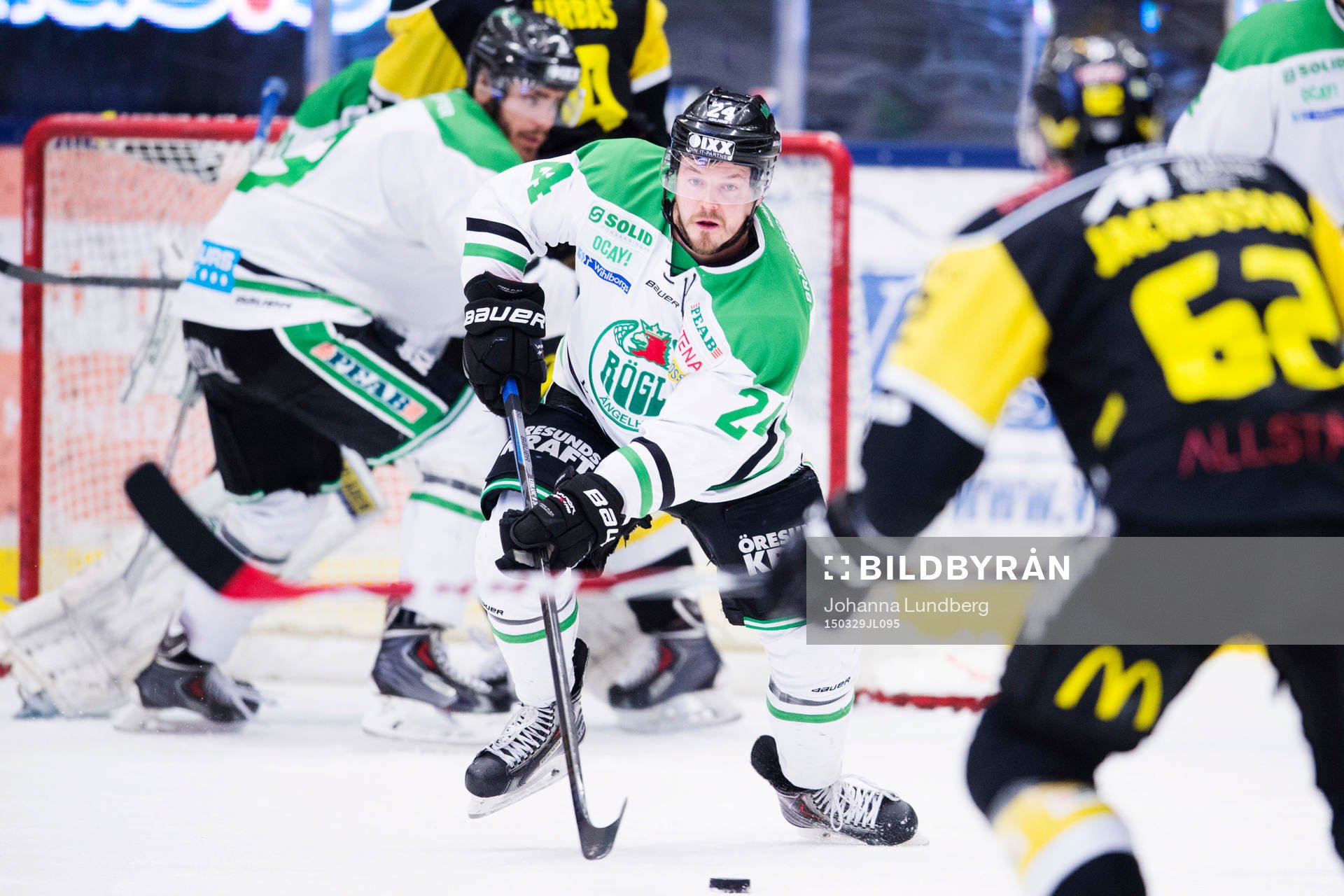 Rögles Peter LeBlanc  ishockeymatchen i kvalet till SHL