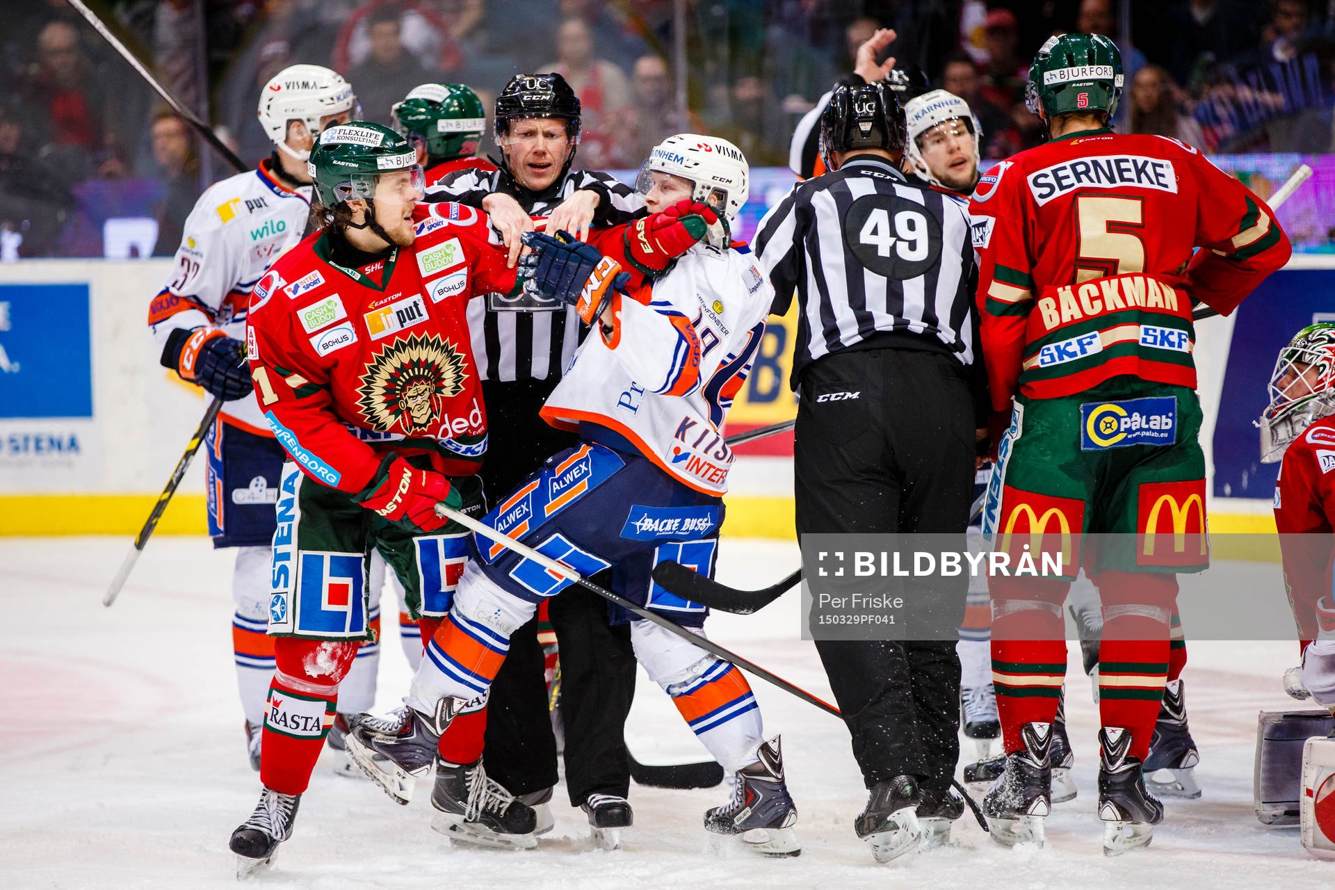 Frölundas Mats Rosseli Olsen och Växjös Tuomas Kiiskinen