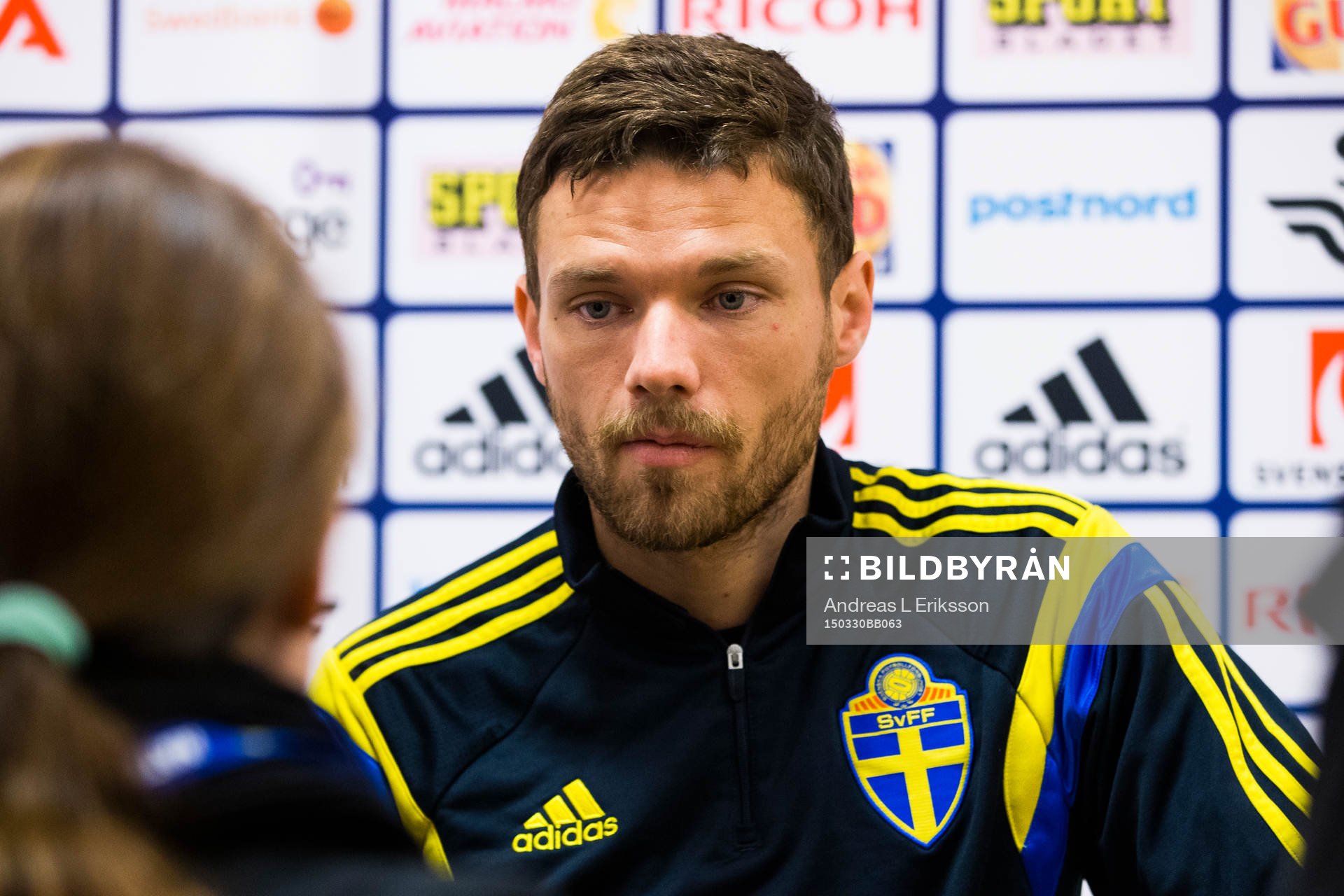 Sveriges Marcus Berg deltar i en pressträff
