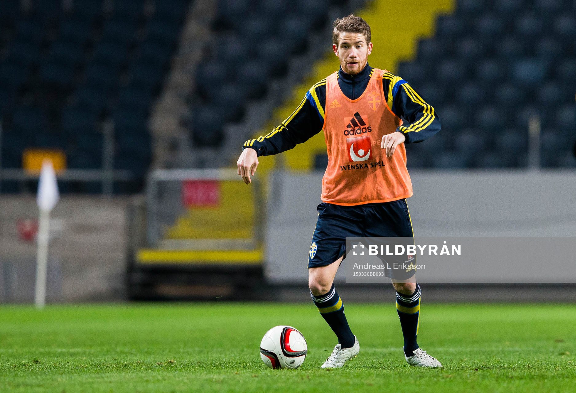 Sveriges Marcus Rohdén under träningen med svenska fotbollslandslaget den 30 mars 2015 i Stockholm. 