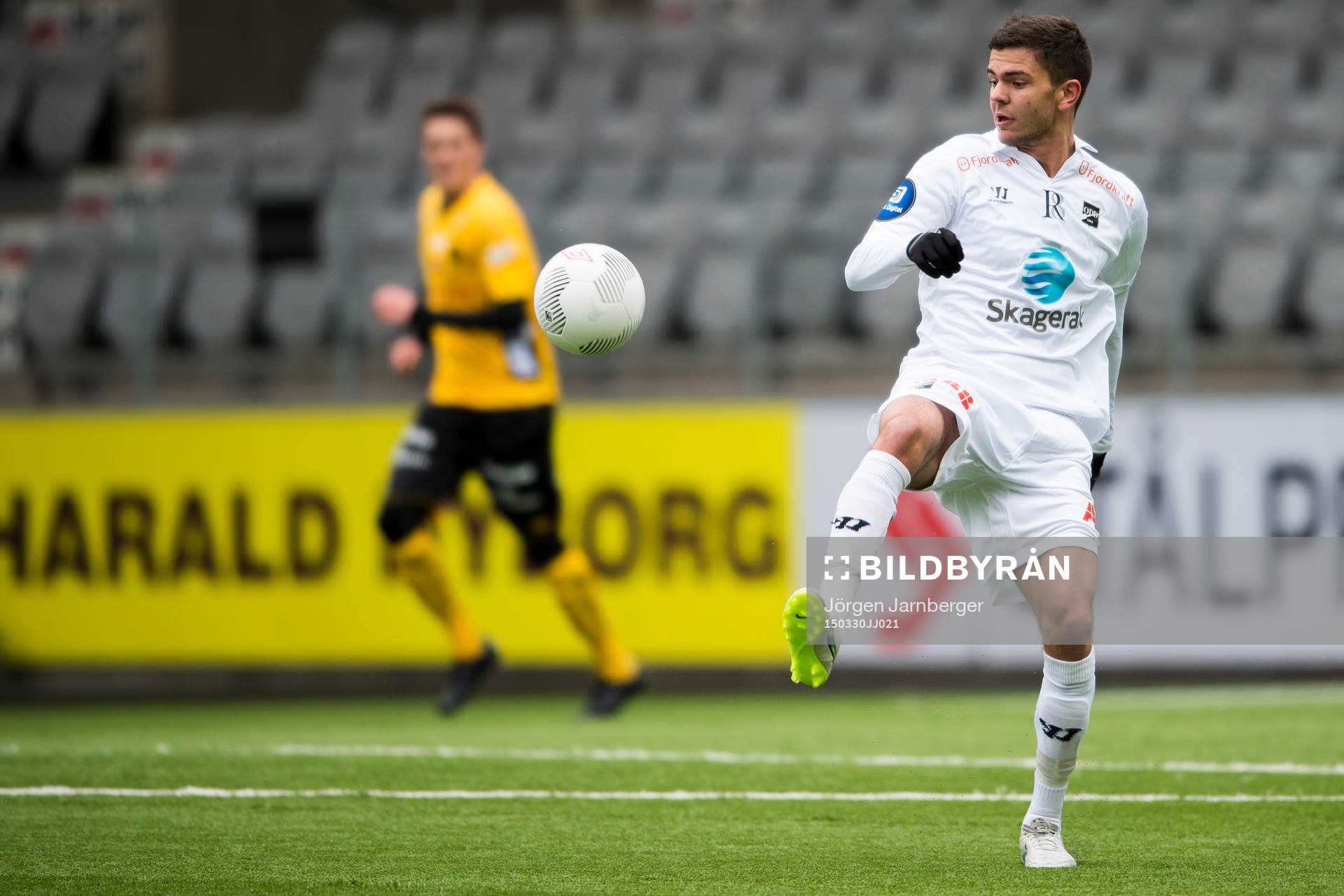 ODDs Fredrik Oldrup Jensen under träningsmatchen i fotboll mellan Elfsborg och ODD den 30 mars 2015 i Borås.
