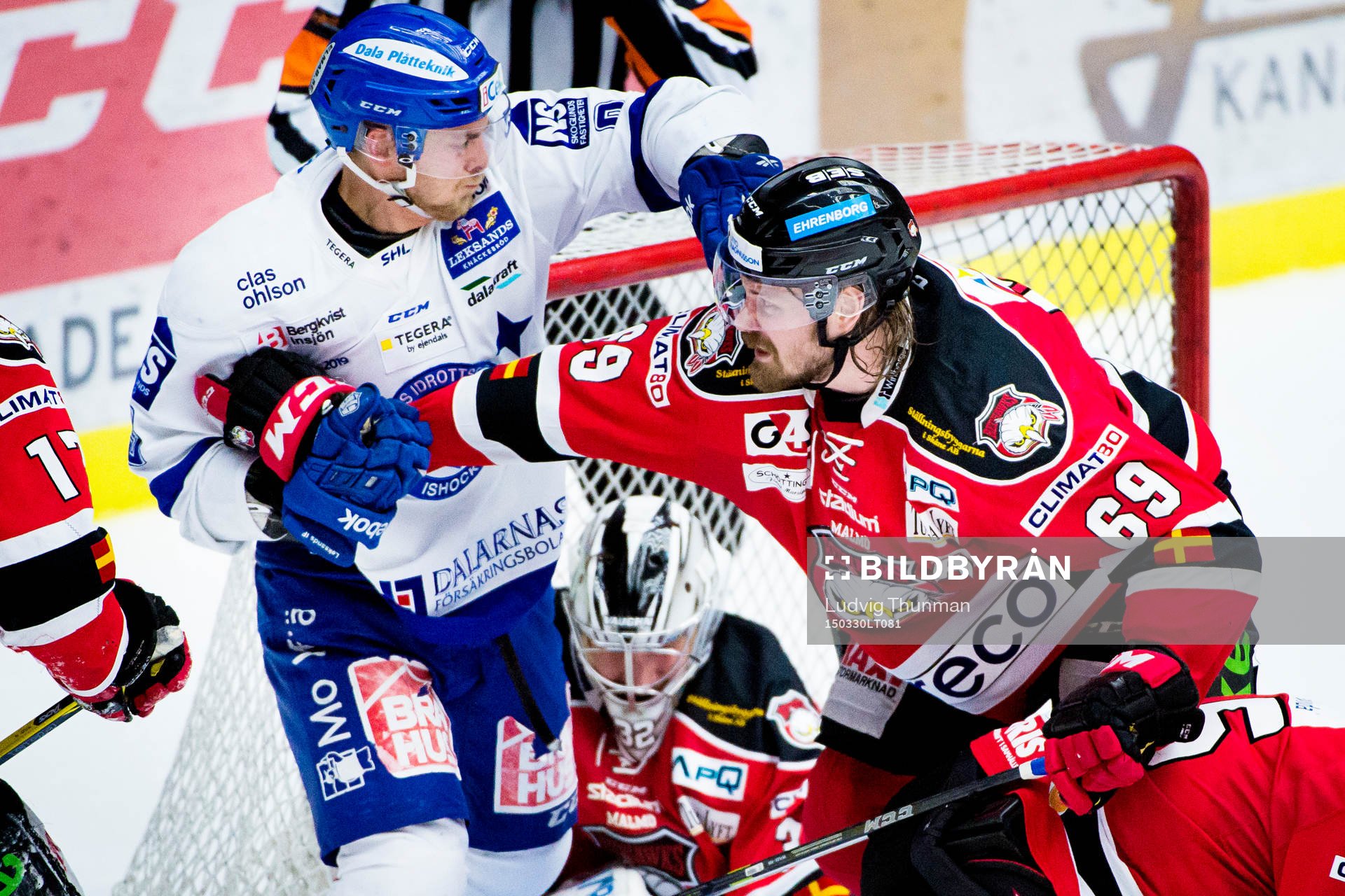 Malmö Redhawks Stefan Warg i slagsmål med Leksands