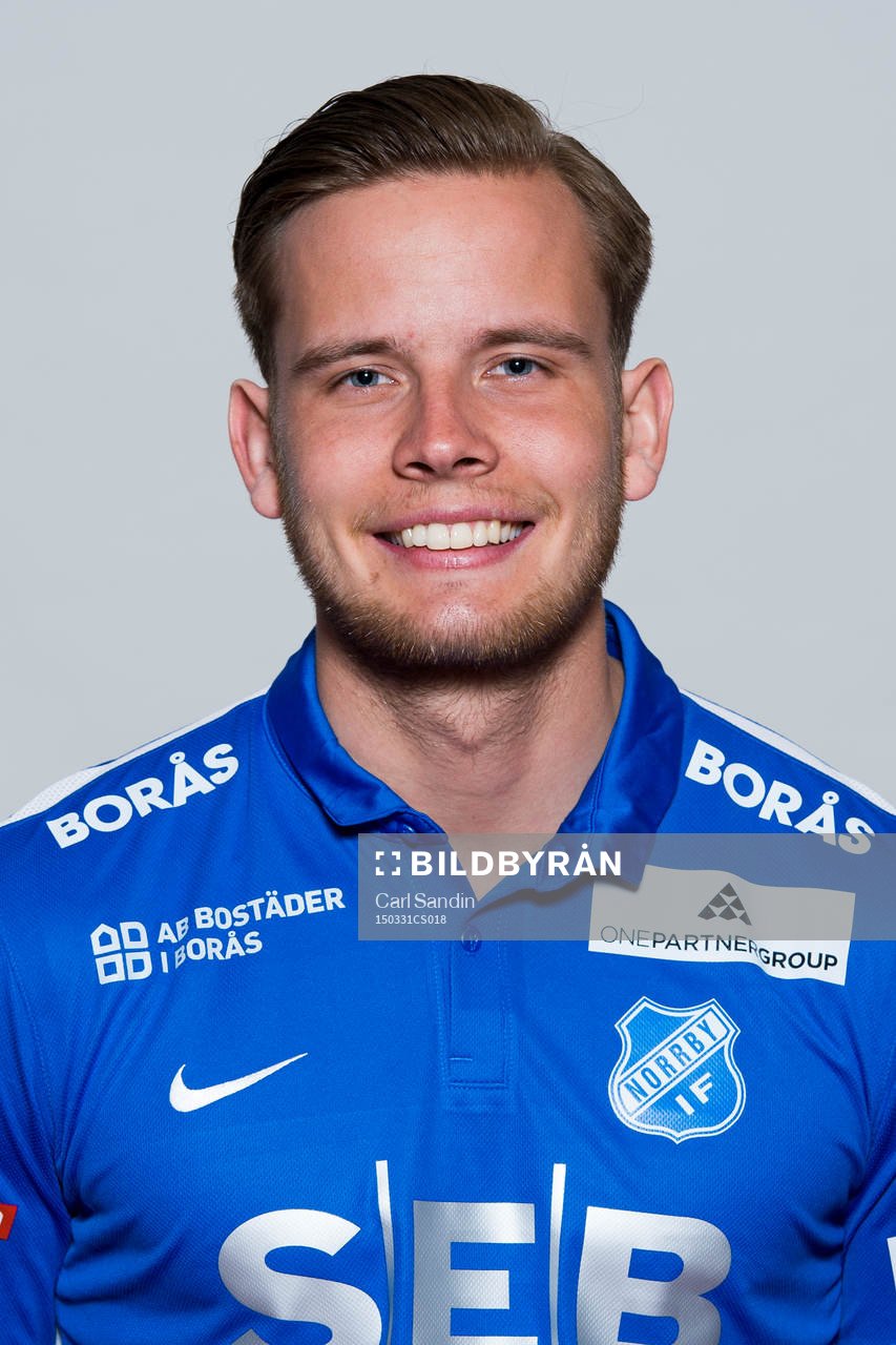 Norrbys Mathias Strinäs poserar för ett porträtt den 31 mars 2015 i Borås.