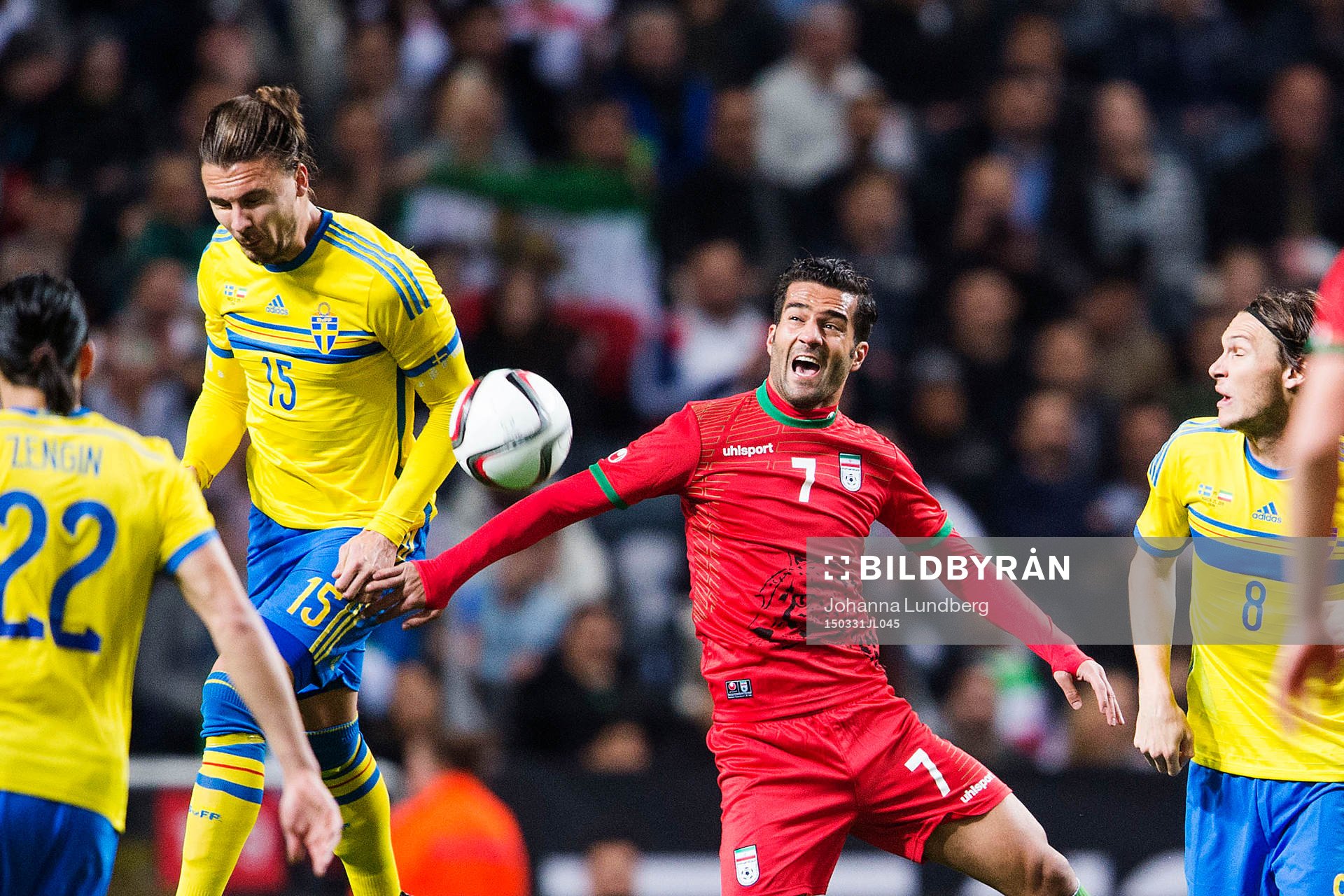 Sveriges Erik Johansson och Irans Masoud Shojaei