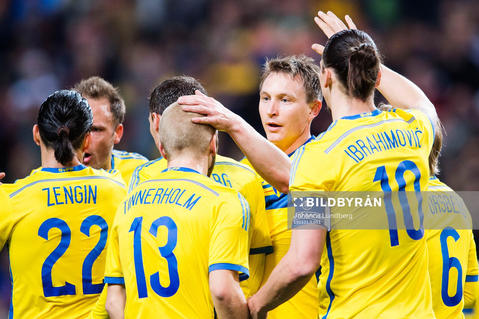 Sveriges Anton Tinnerholm, Kim Källström och Zlatan