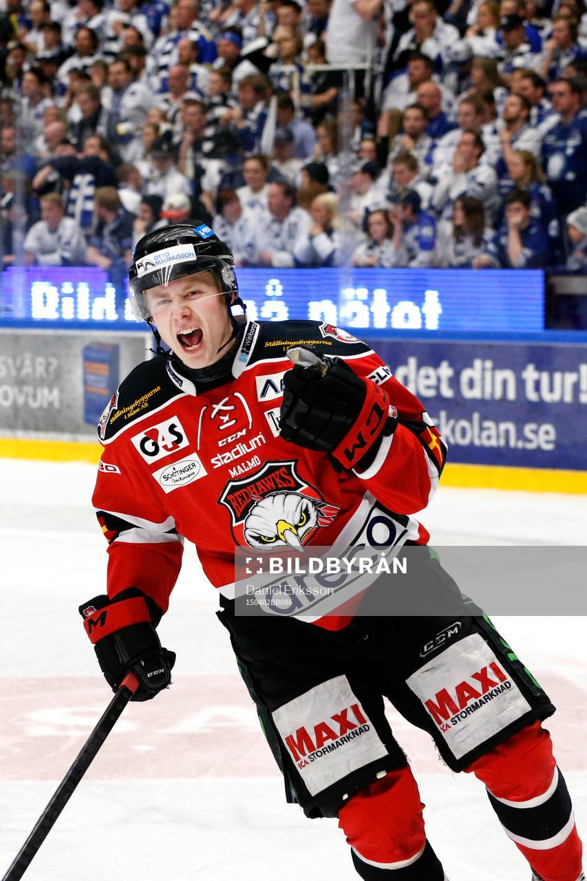 Malmö Redhawks Jens Henrik Tönjum jublar