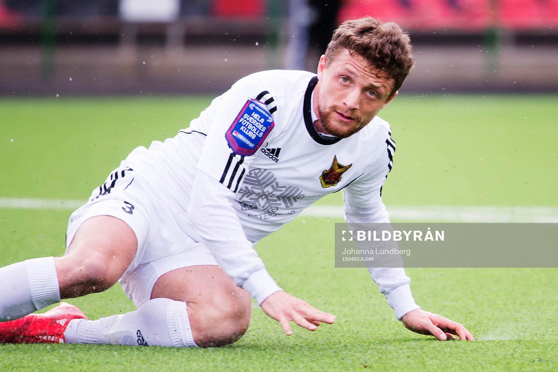 Östersunds Kujtim Bala under fotbollsmatchen i Superettan mellan Brommapojkarna och Östersund den 3 april 2015 i Stockholm.