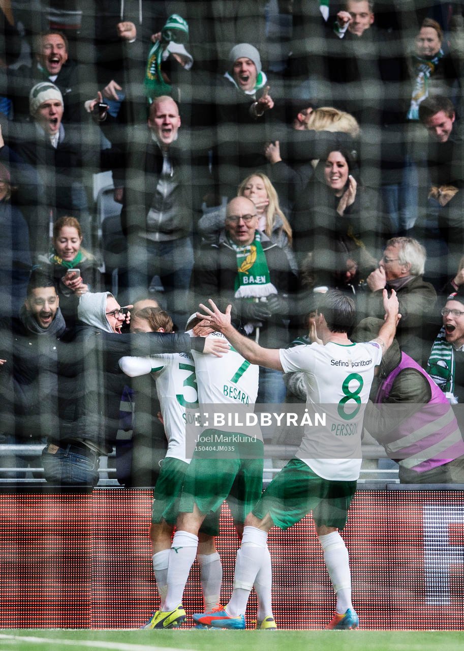 Hammarbys Måns Söderqvist, Nahir Besara och Johan Persson
