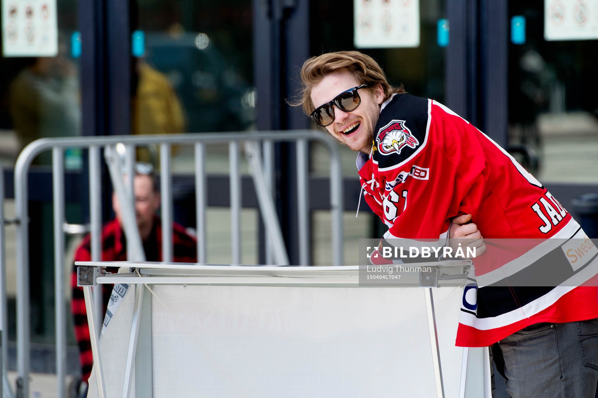 Malmö Redhawks Nicklas Jadeland när Malmö Redhawks firar