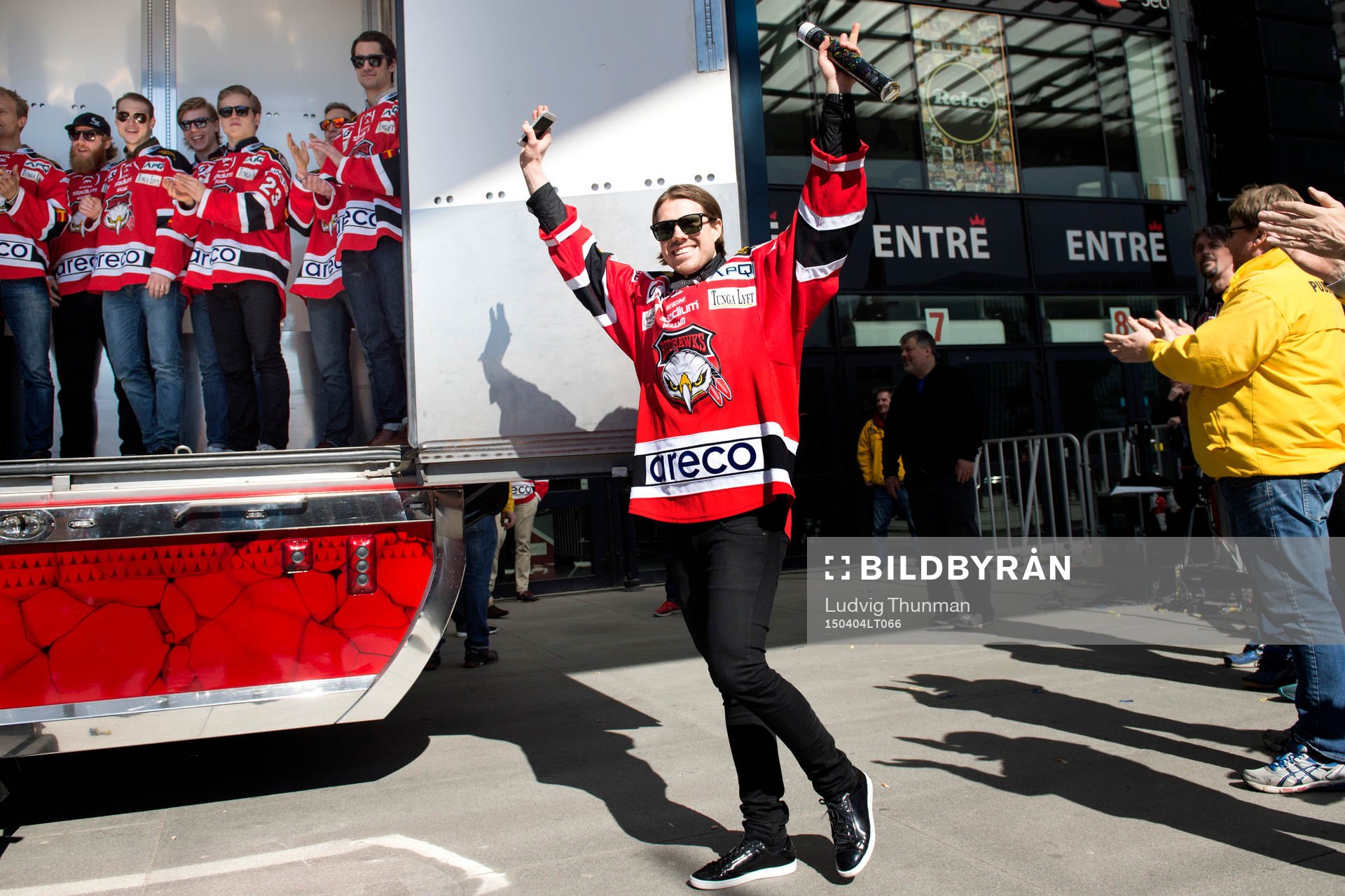 Malmö Redhawks Mattias Persson när Malmö Redhawks firar
