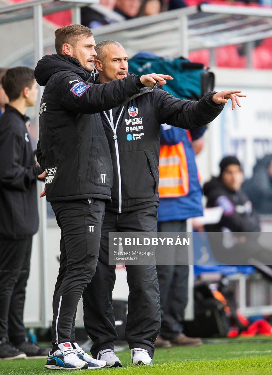 Helsingborgs manager Henrik Larsson och assisterande