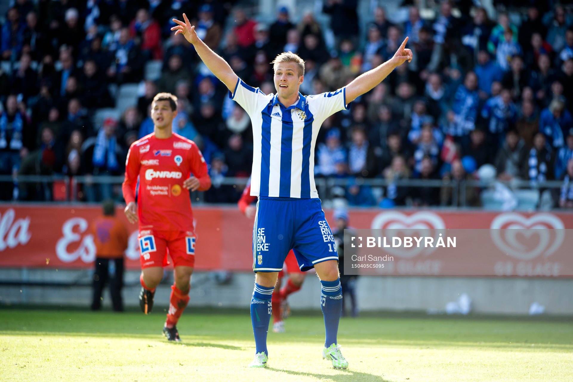 IFK Göteborgs Gustav Engvall under en fotbollsmatch i Allsvenskan mellan IFK Göteborg och Åtvidaberg den 05 april 2015 i Göteborg.