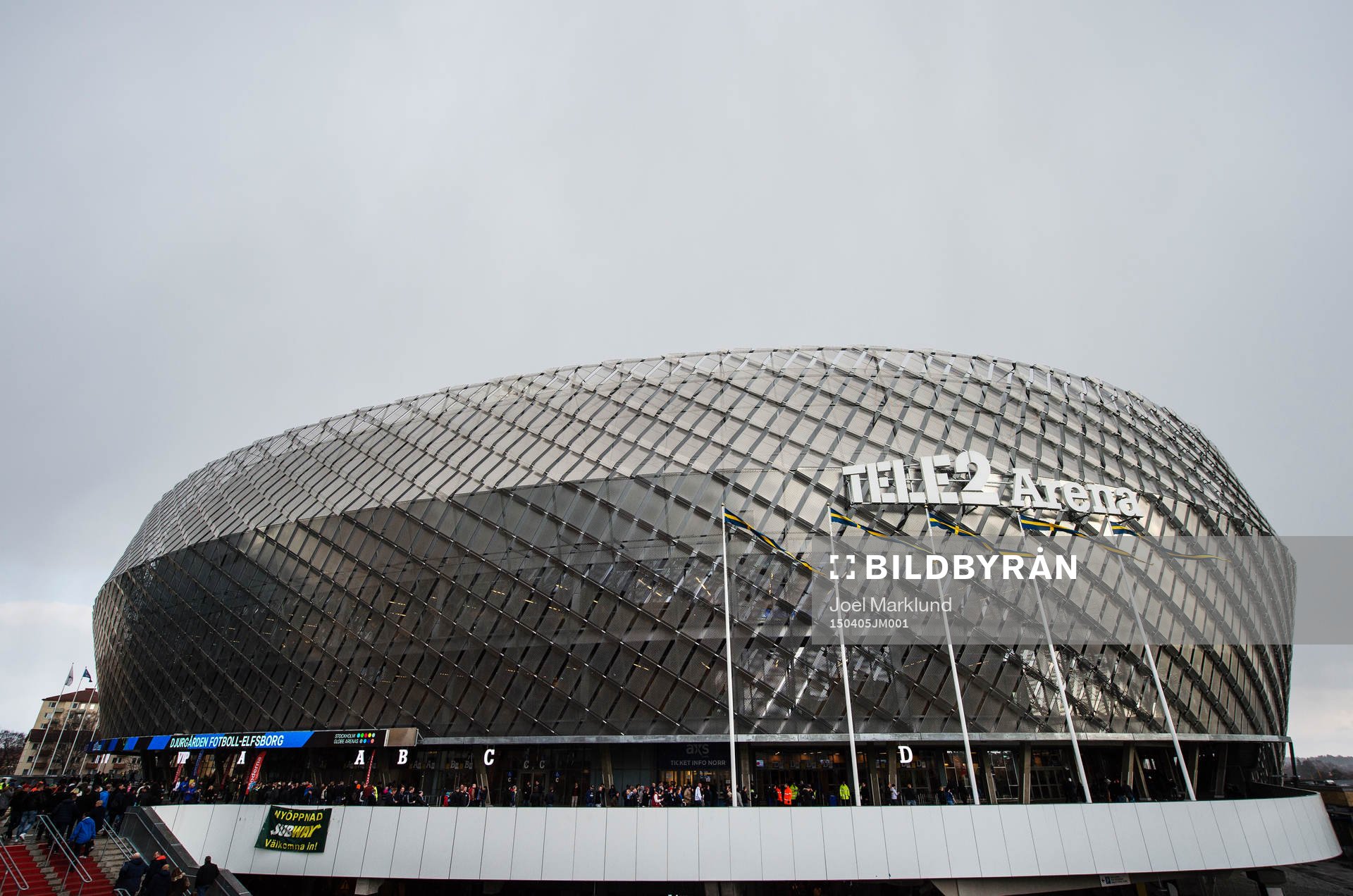 Tele2 Arena inför fotbollsmatchen i Allsvenskan mellan Djurgården och Elfsborg den 5 april 2015 i Stockholm.