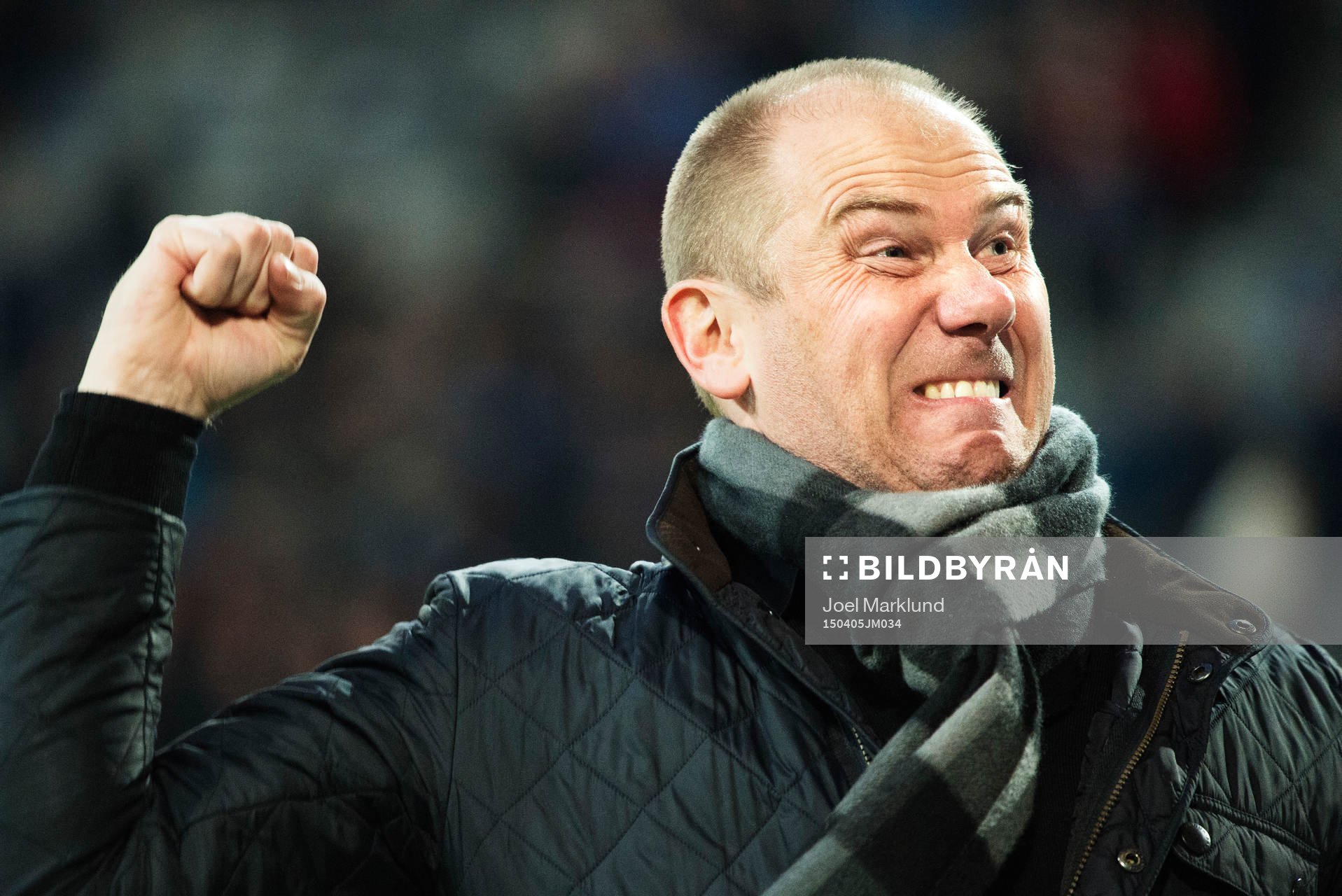 Elfsborgs manager Magnus Haglund jublar