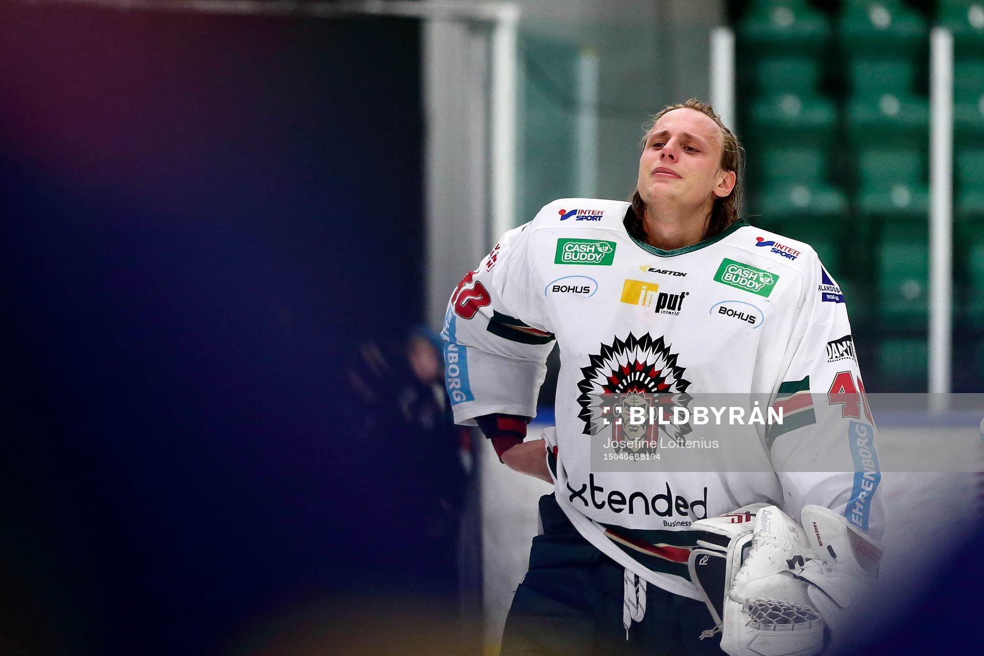 Frölundas målvakt Hugo Fagerblom deppar