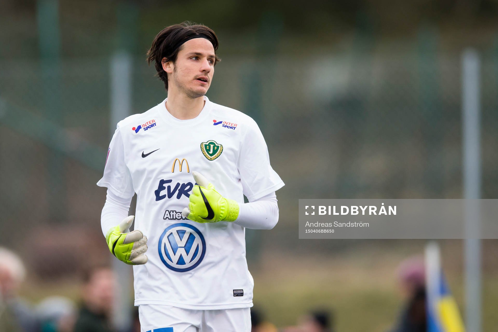 Jönköpings Södras Damir Mehic under fotbollsmatchen i Superettan mellan IK Frej och Jönköpings Södra 6 April 2015 i Stockholm. 