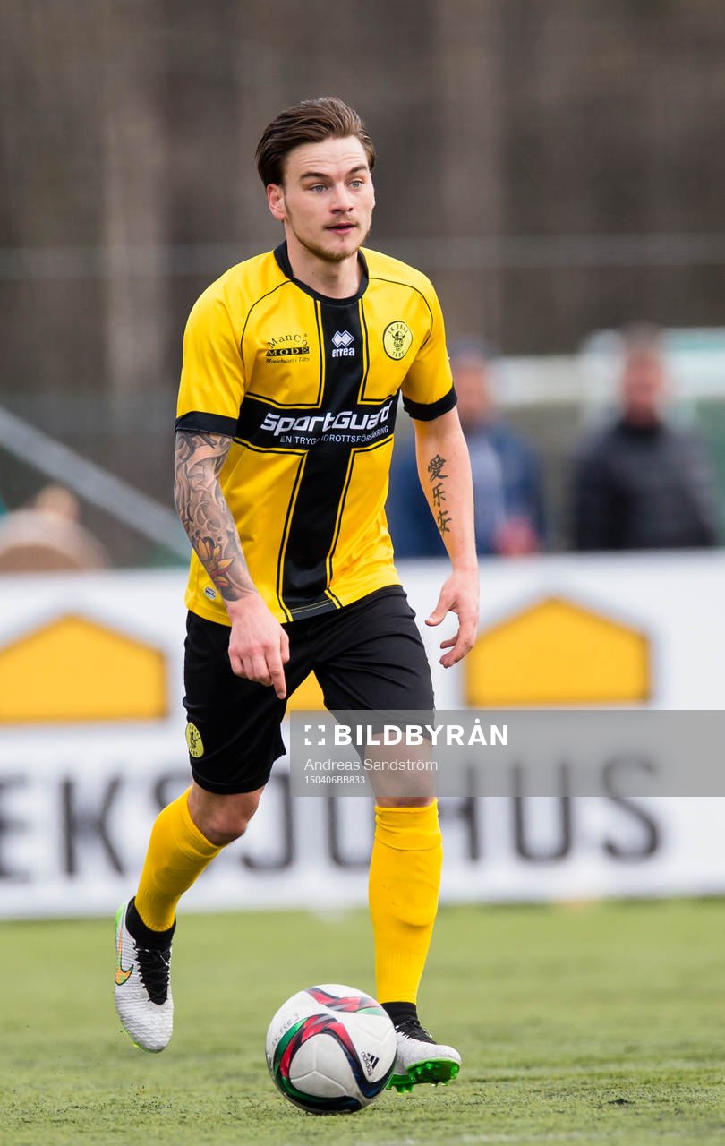 IK Frej Täbys Pontus Silfwer under fotbollsmatchen i Superettan mellan IK Frej och Jönköpings Södra 6 April 2015 i Stockholm. 