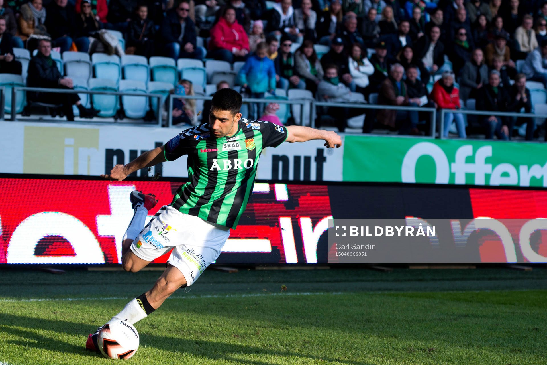 Gais Sandeep Mankoo under en fotbollsmatch i Superettan mellan Gais och Varberg den 6 april 2015 i Göteborg.