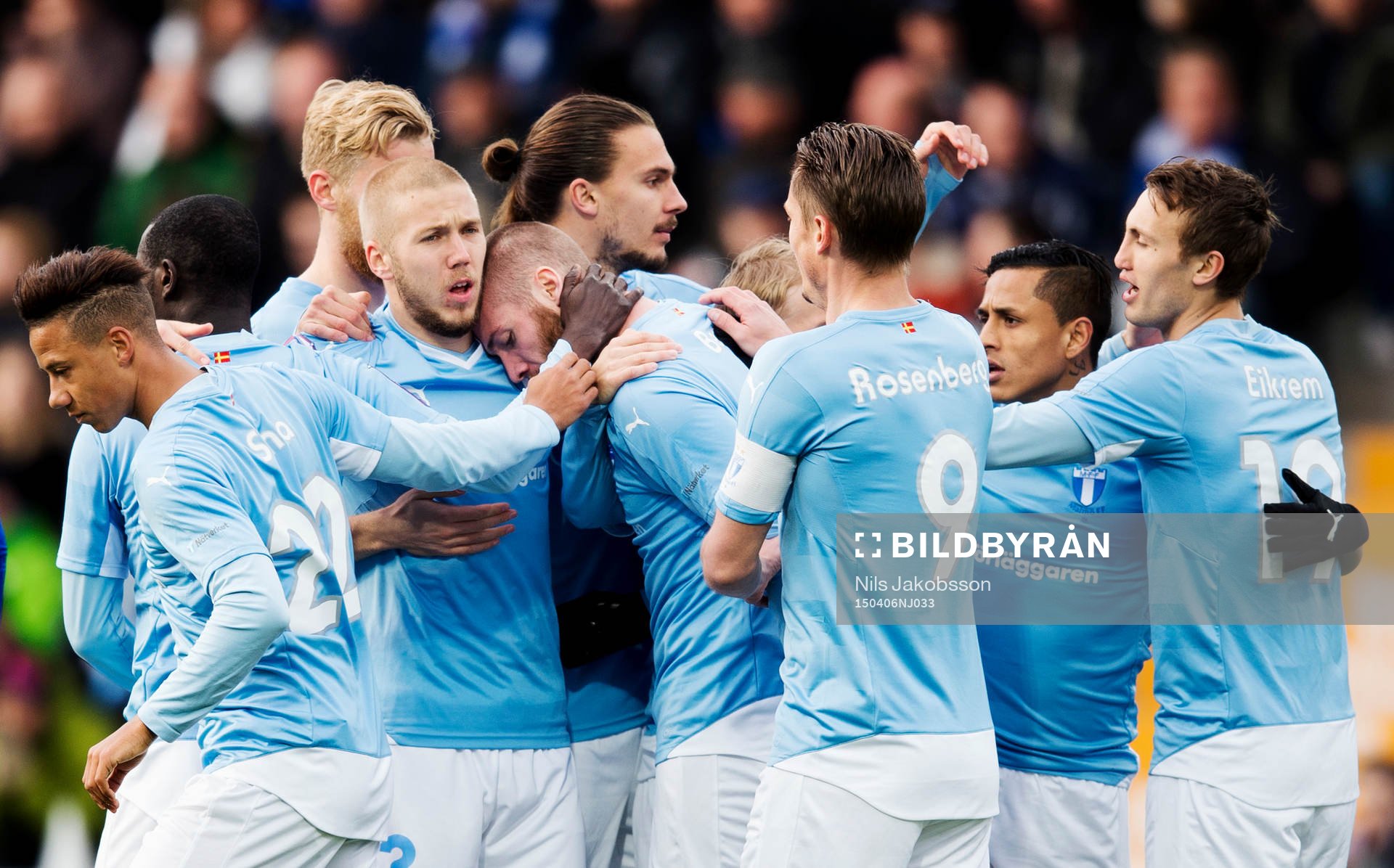 Malmö FFs Anton Tinnerholm, Erik Johansson, Jo Inge