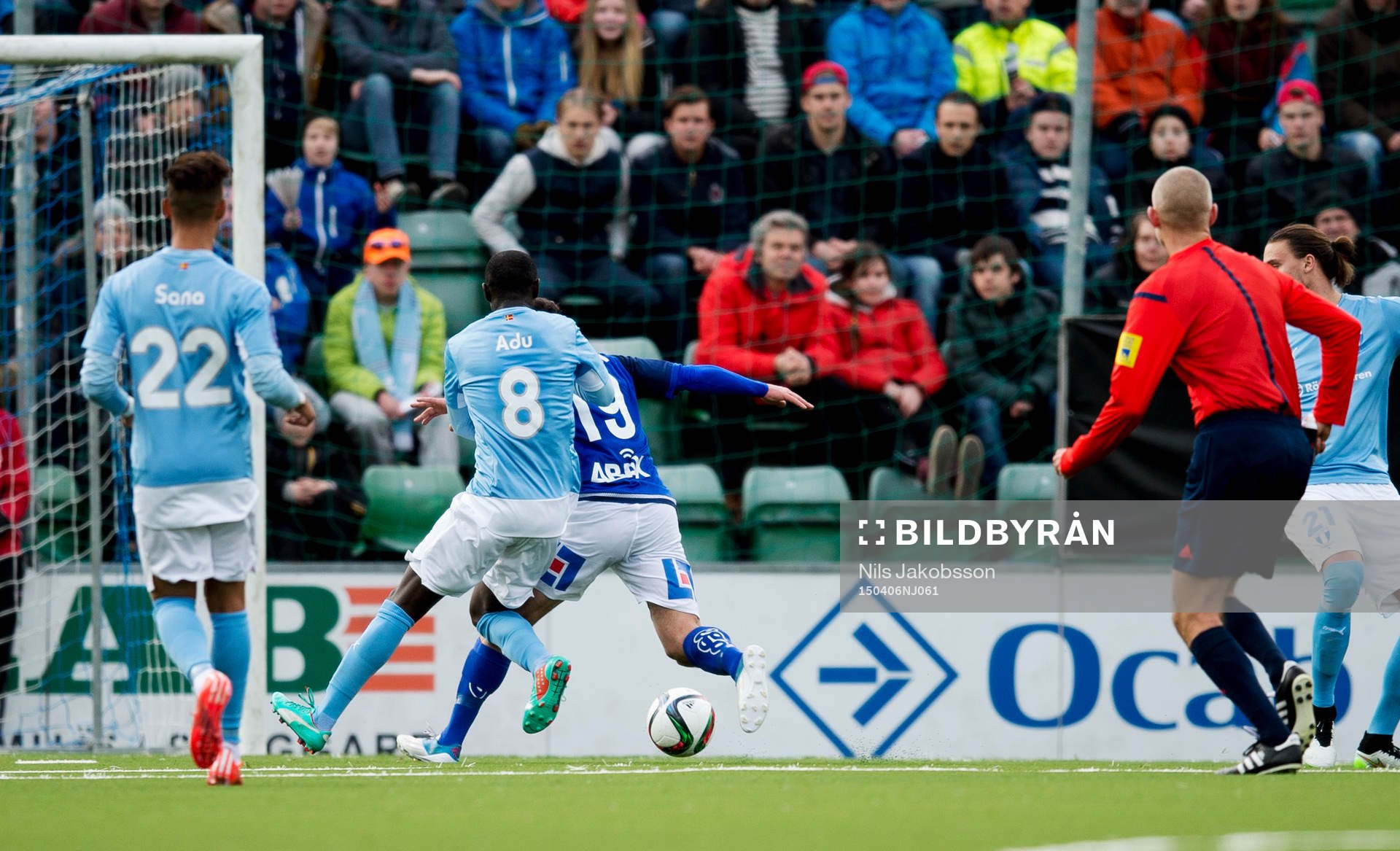 Malmö FFs Enock Kofi Adu får rött kort