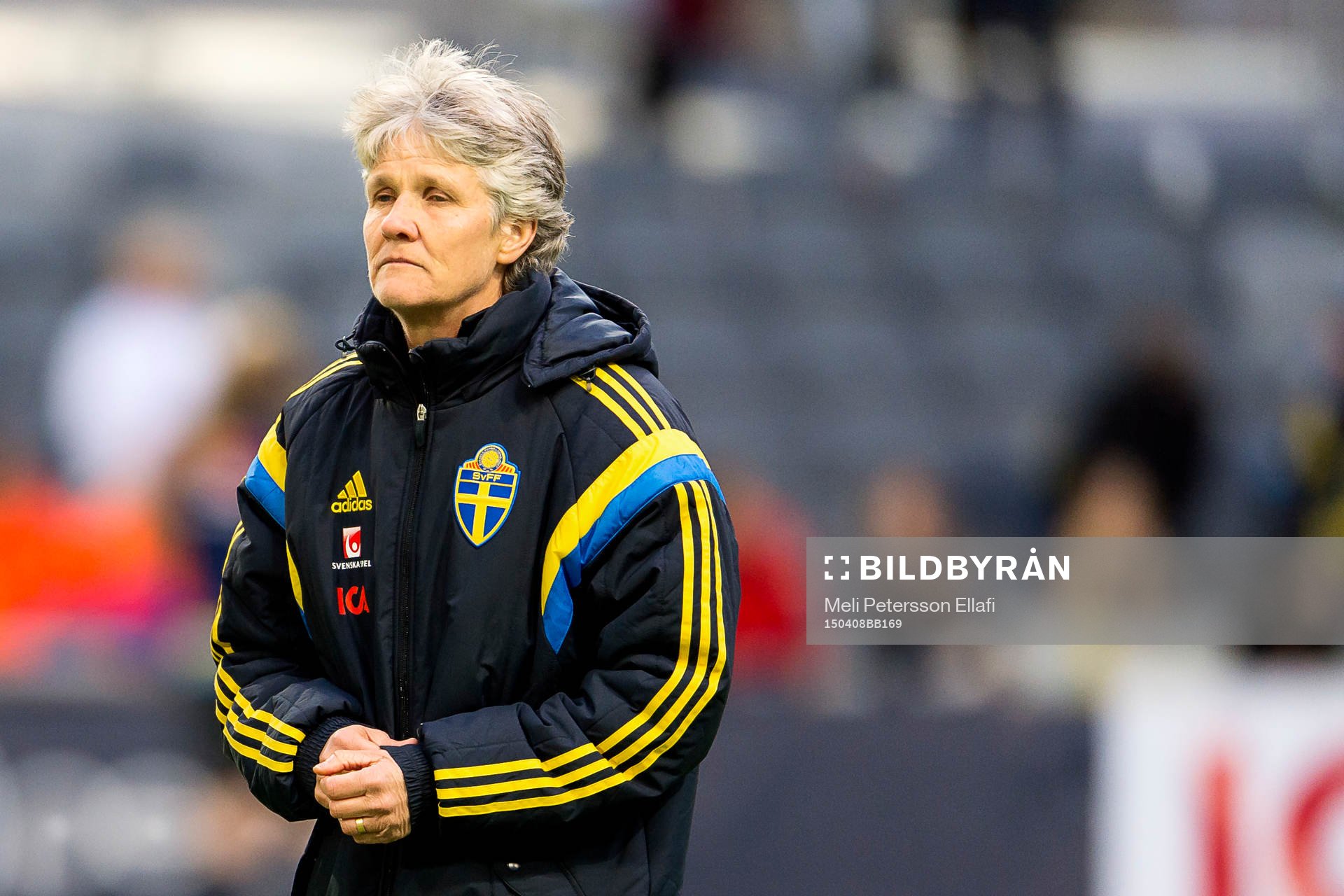 Sveriges förbundskapten Pia Sundhage deppar
