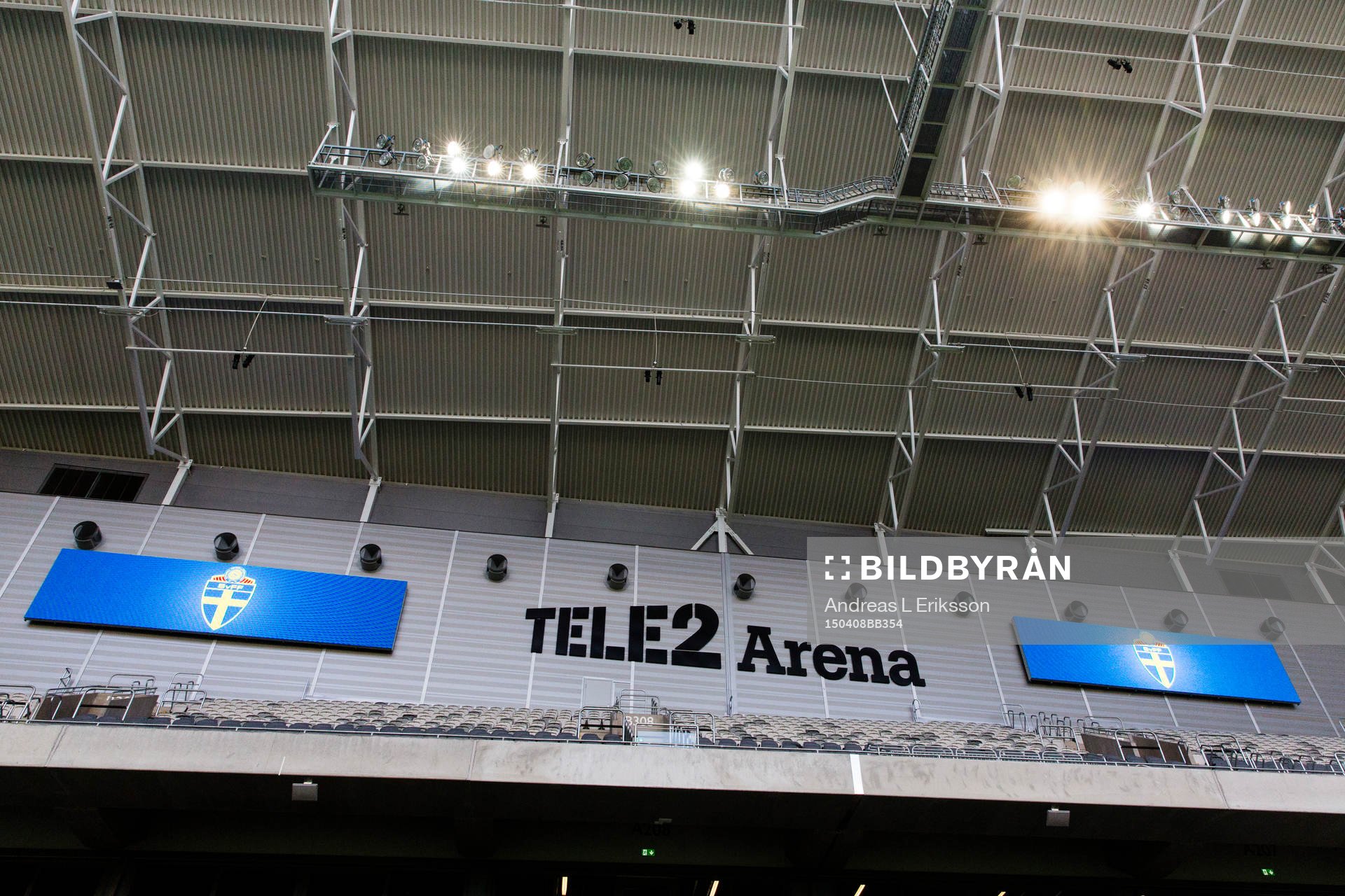Generell bild av Tele2 Arena under fotbollslandskampen mellan Sverige och Danmark den 8 april 2015 i Stockholm. 